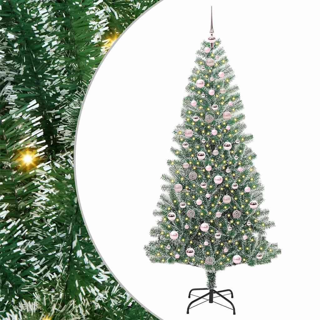 vidaXL Christbaumschmuck Künstlicher Weihnachtsbaum beschneit mit LED Licht 210 cm (1-tlg)