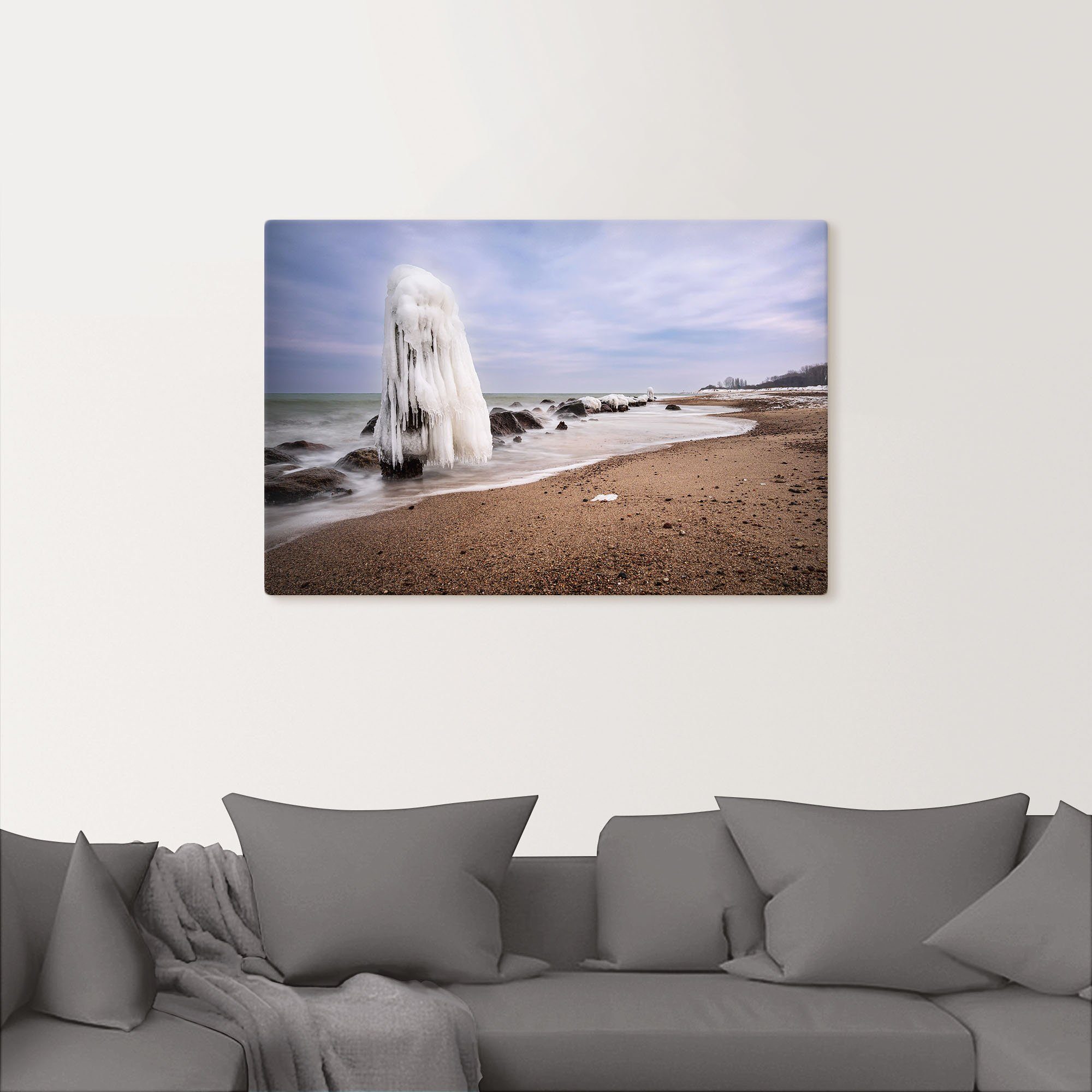 Artland Wandbild Buhne an Kühlungsborn, als Wandaufkleber Ostseeküste Größen (1 versch. oder Leinwandbild, Poster bei St), in Strandbilder Alubild