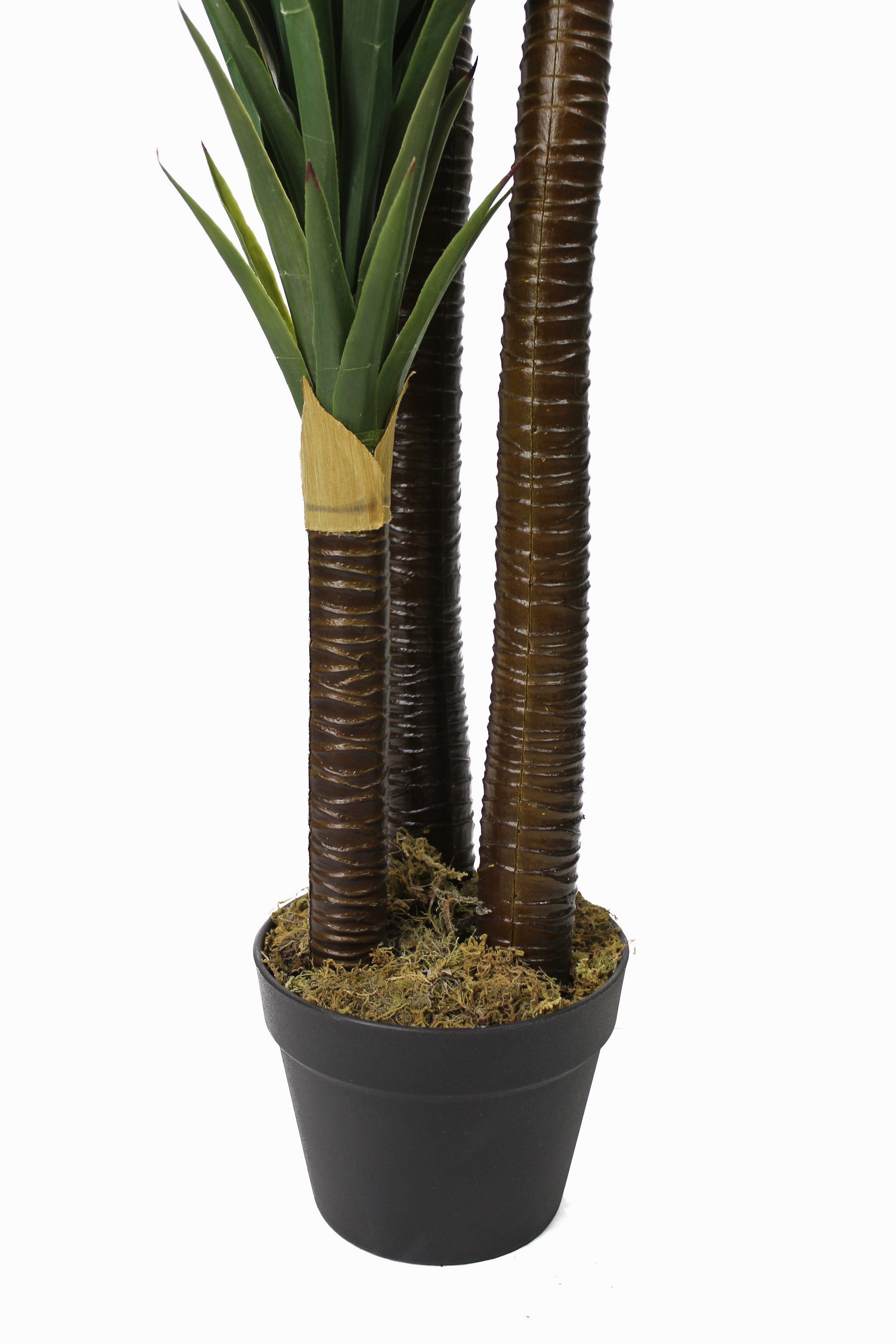 Kunstpalme künstliche Yucca Pflanze Topf cm, künstliche im 150 beschwerten Yucca, Kunstpflanze Topf Palme mit Höhe Arnusa