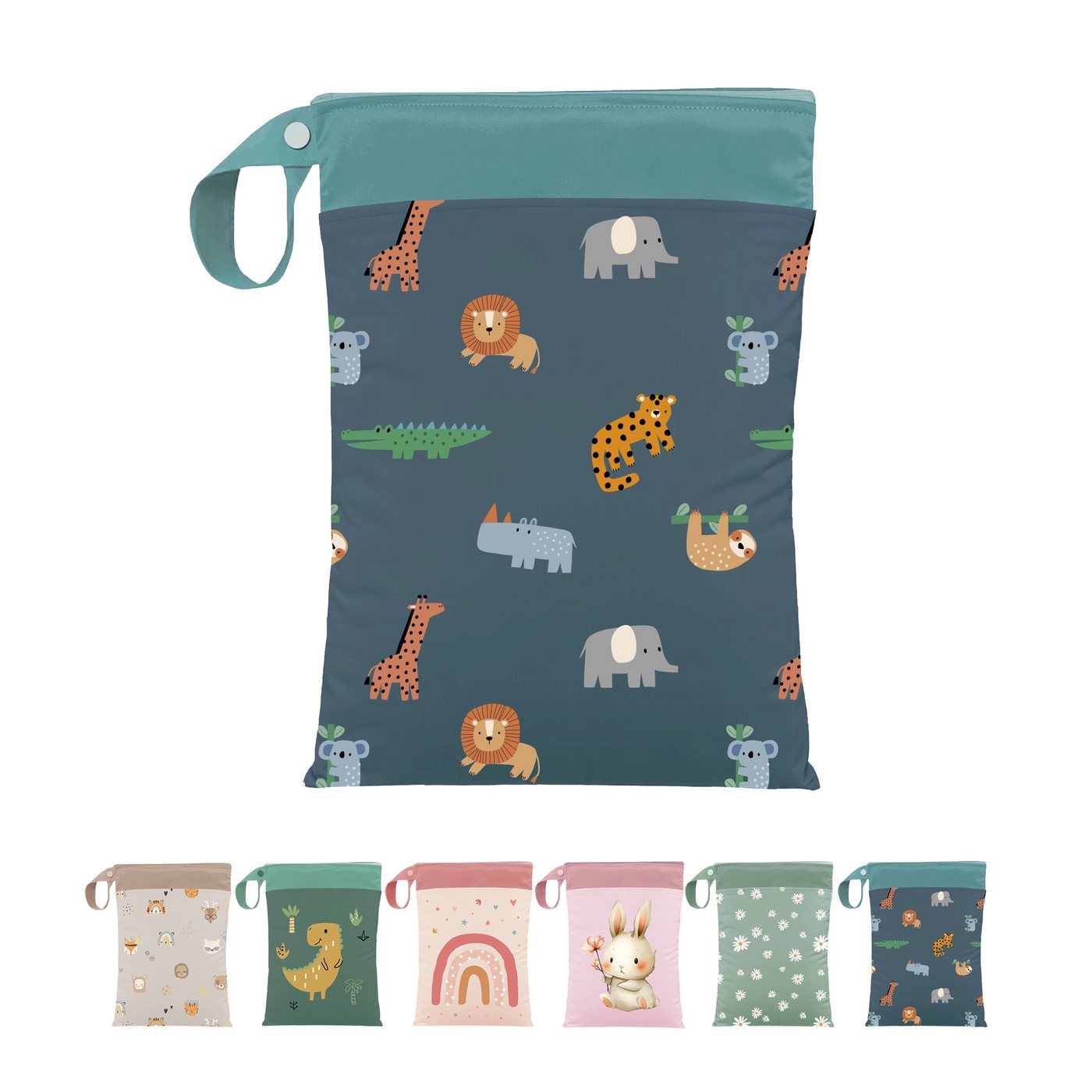 Artee Wickeltasche Nasstasche für Wechselwäsche Kita, Kindergarten, Strand, 1 Stück