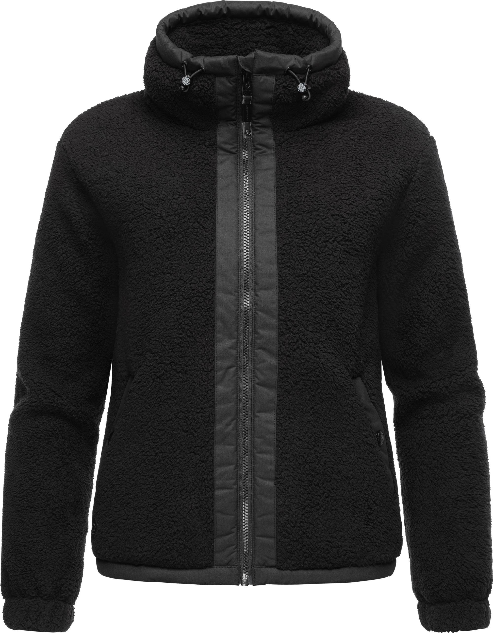 Ragwear Sweatjacke Nordicka Sportliche Kapuzenjacke mit Kunstleder-Elementen