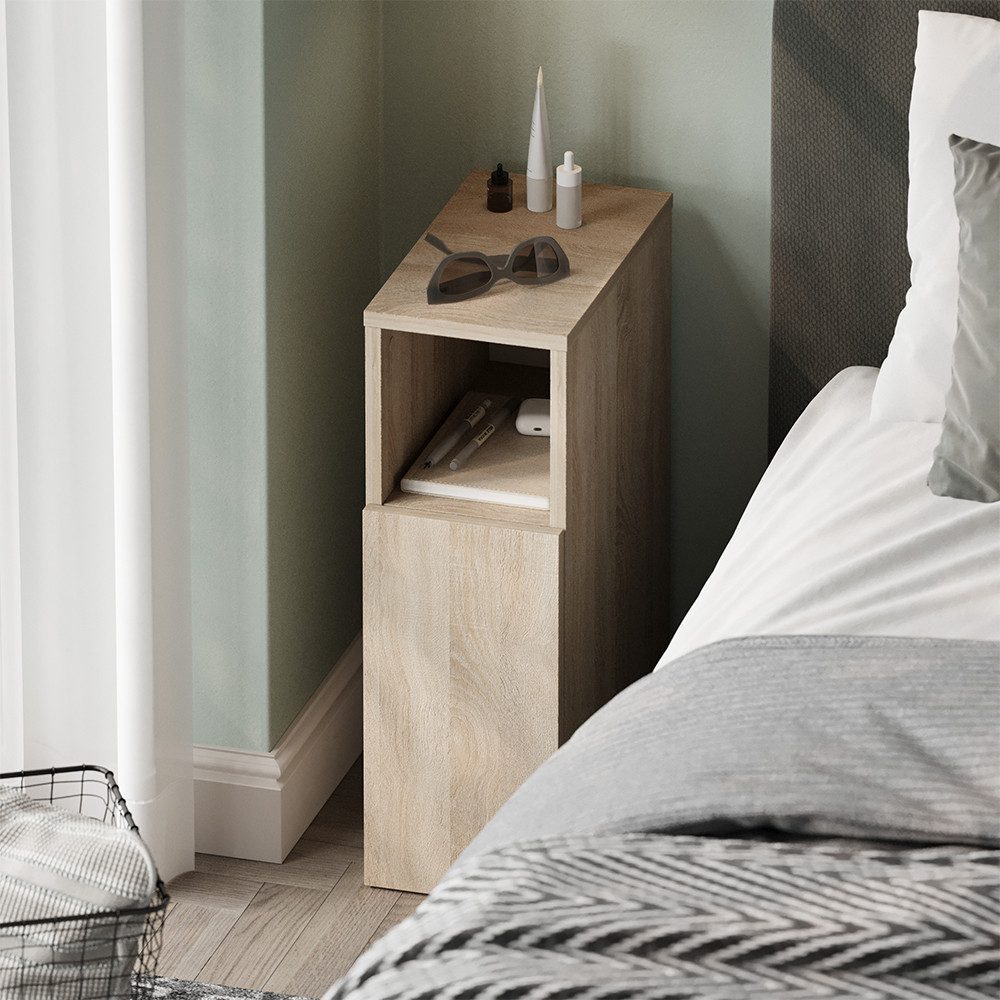 Vicco Nachtschrank Enton, Sonoma, 20 x 59.5 cm mit 1 Tür günstig online kaufen