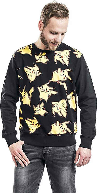POKÉMON Sweatshirt »Pokemon Herren Pikachu All Over Sweater Sweatshirt«