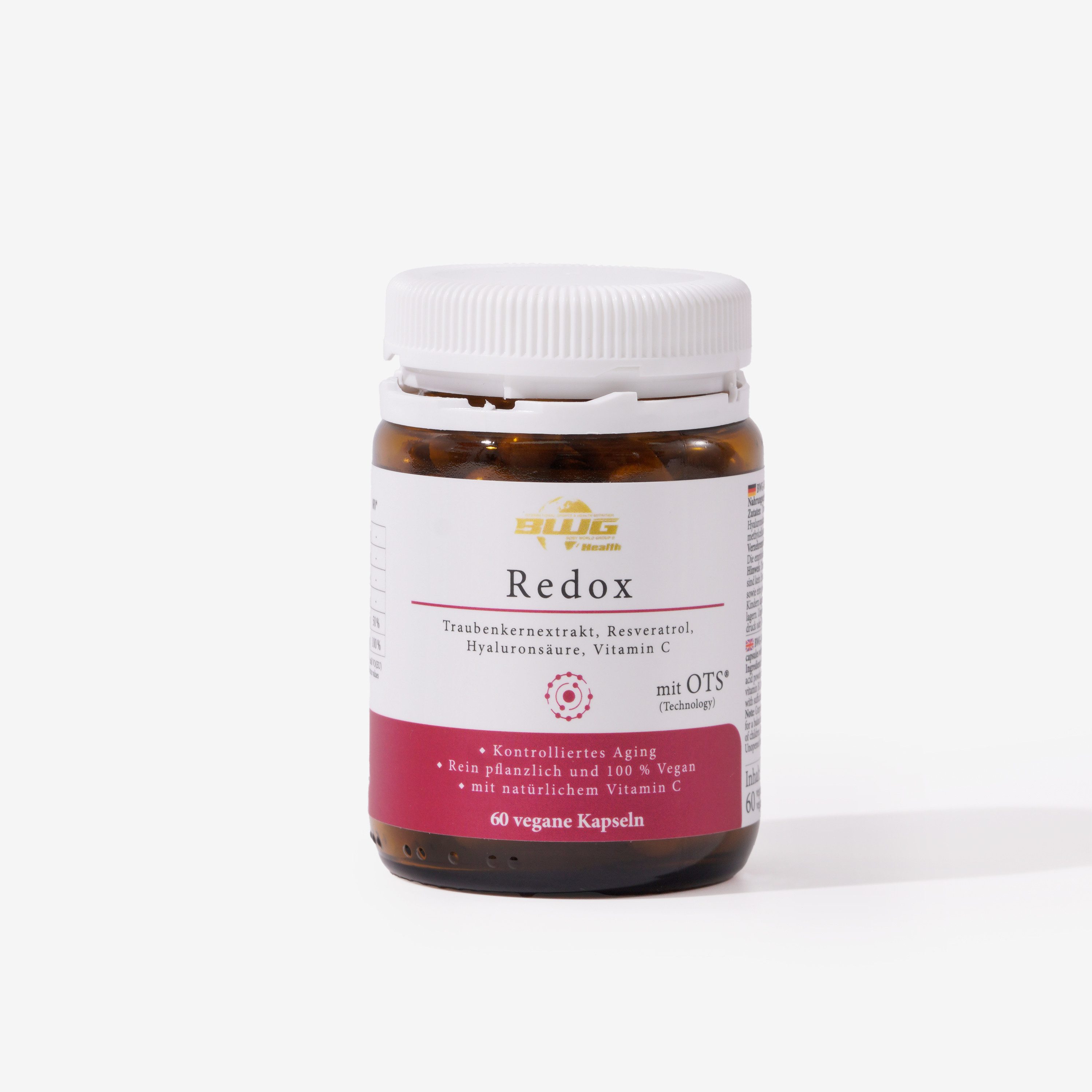 BWG Health BWG Health Redox, 60 Kapseln, Resveratrol, Hyaluronsäure, Vitamin C Kapseln, 60 er 55 g