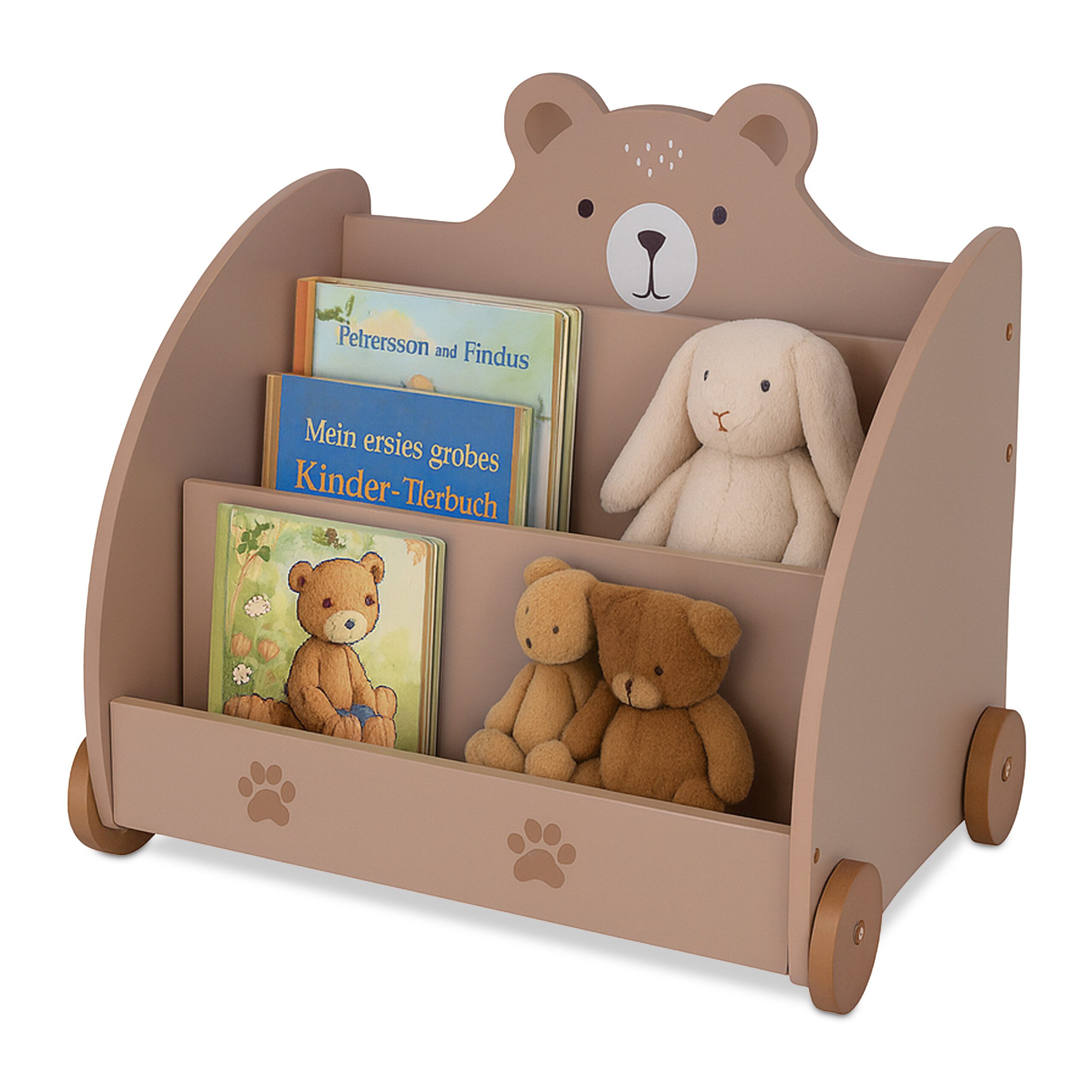 relaxdays Kinderregal Bücherregal Kinder Bär-Design, 1-tlg.