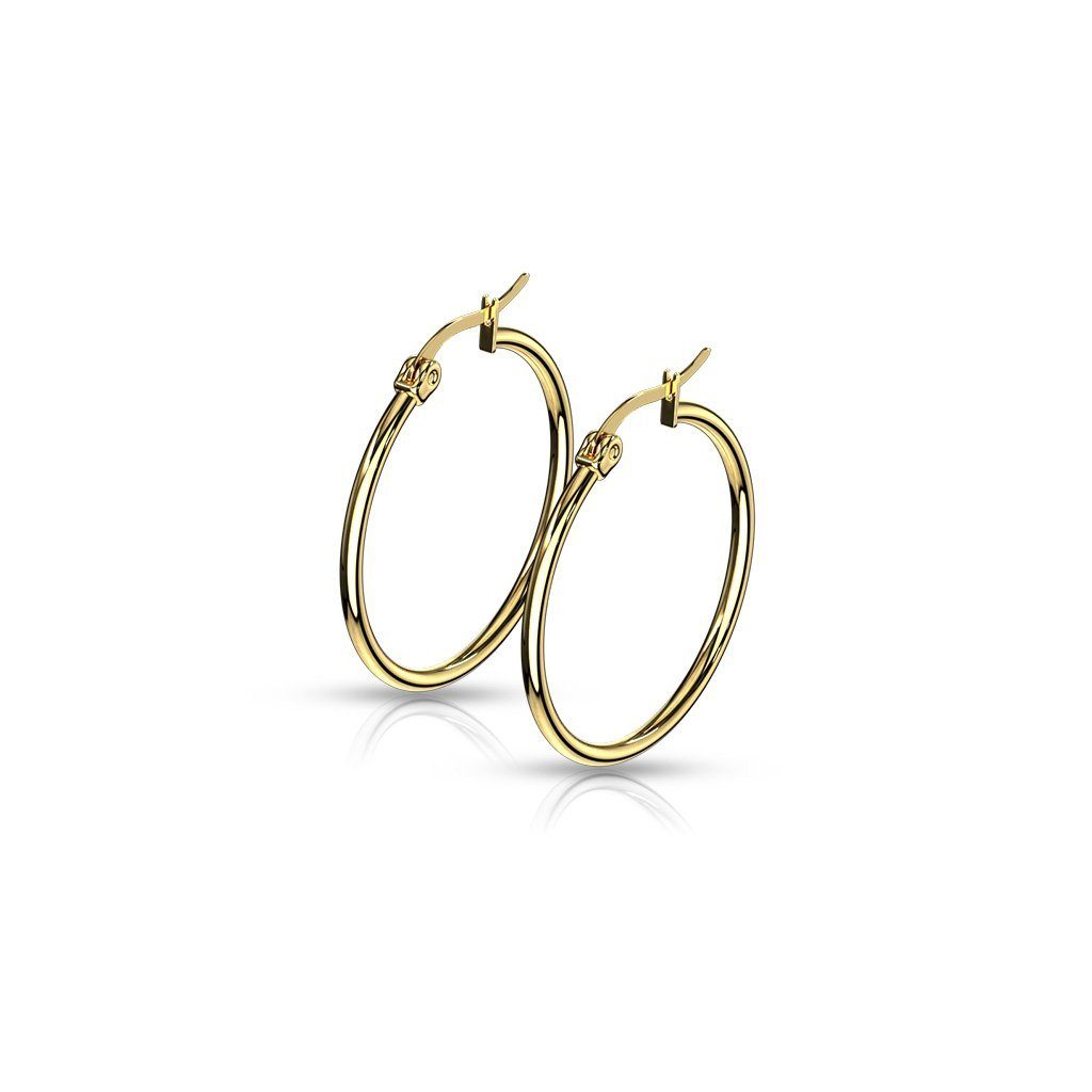 Ohrring-Set Creolen Klassisch schmal Gold aus Edelstahl Damen (10mm - 75mm)