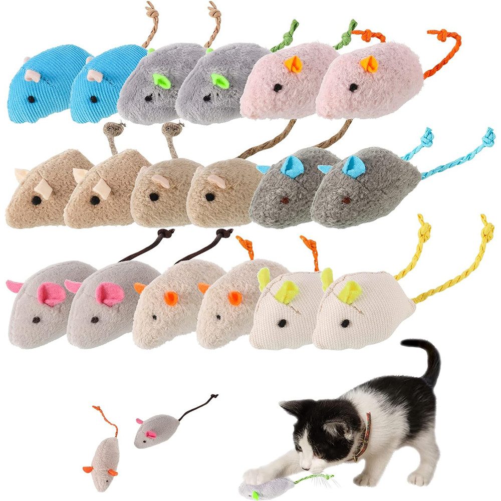 NUODWELL Tierkuscheltier Katzenminzen Spielzeug Plüsch Maus, günstig online kaufen