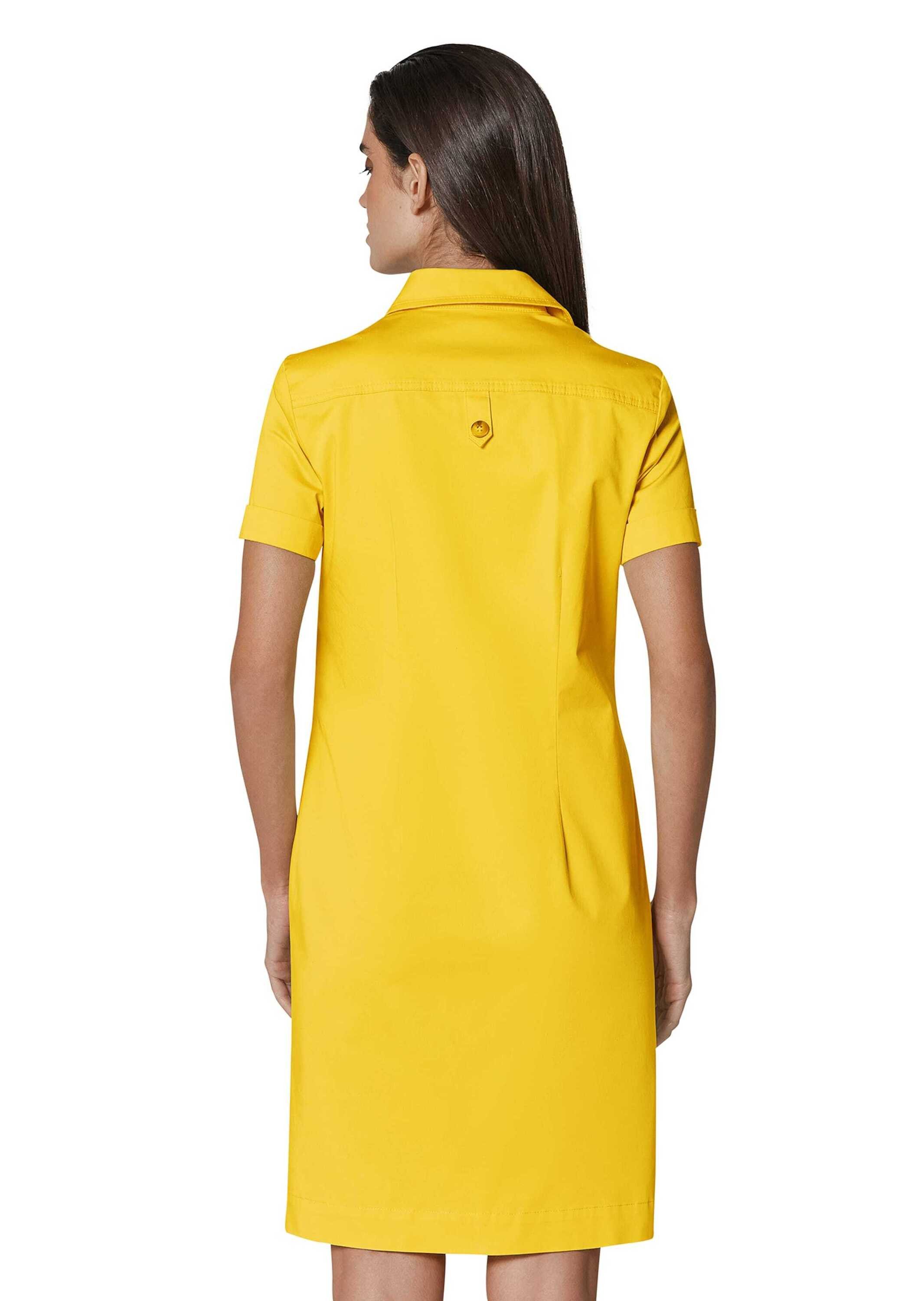 MADELEINE Midikleid Schmales Hemdblusenkleid mit Kurzarm