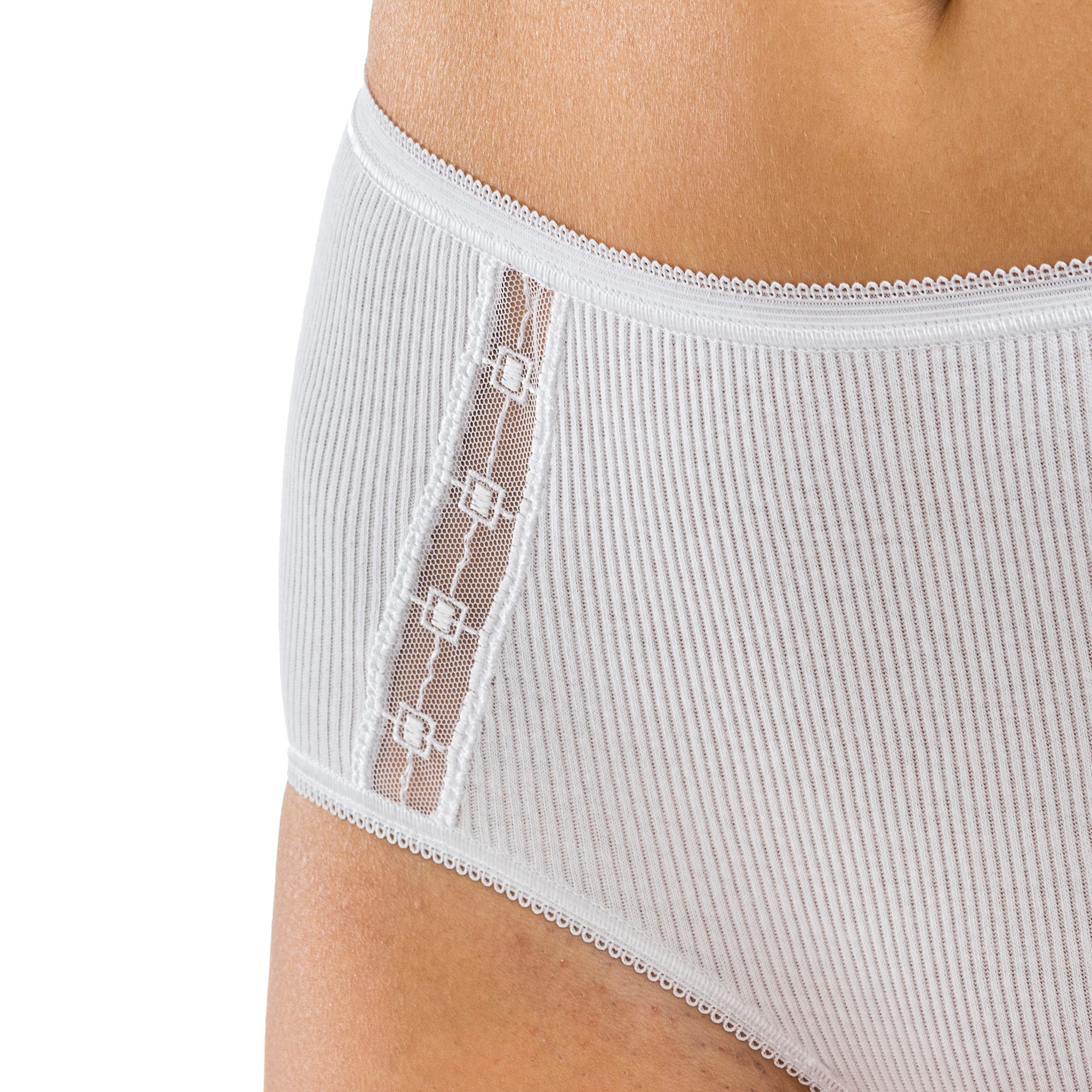 HERMKO Taillenslip 12503820 Bio-Baumwolle Doppelripp mit Spitzendetails hergestellt in EU