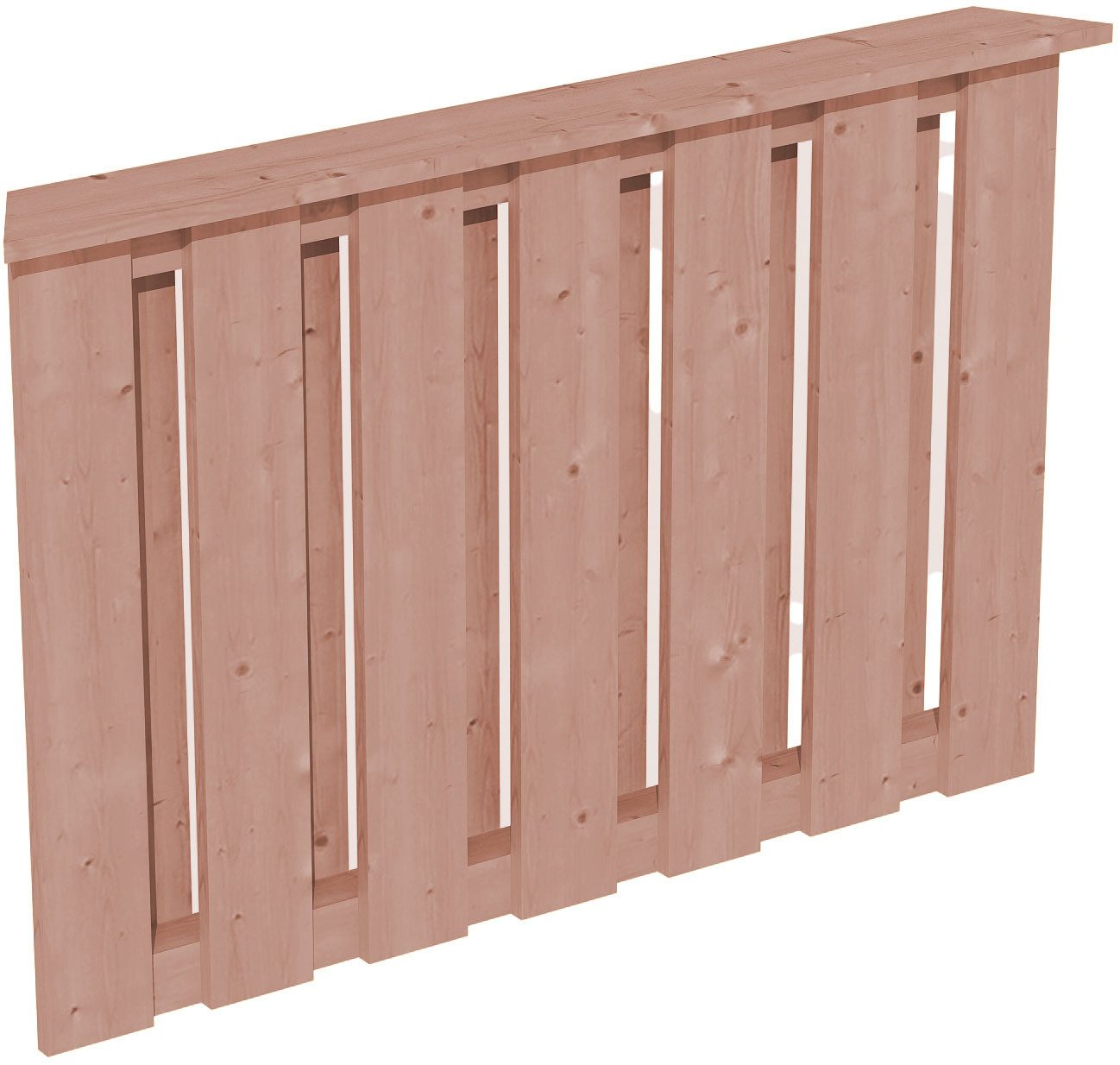 Skanholz Brüstungsgeländer Deckelschalung, 120 cm Länge, 84 cm Höhe