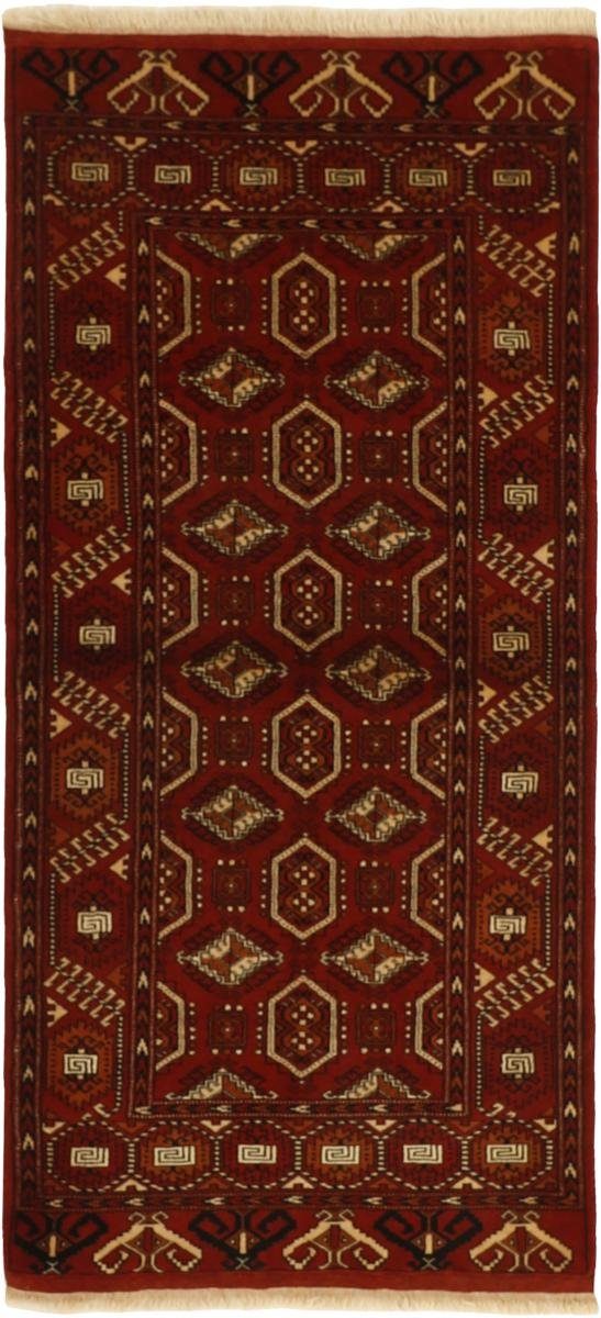 Orientteppich Turkaman 85x185 Handgeknüpfter Orientteppich / Perserteppich Läufer, Nain Trading, rechteckig, Höhe: 6 mm