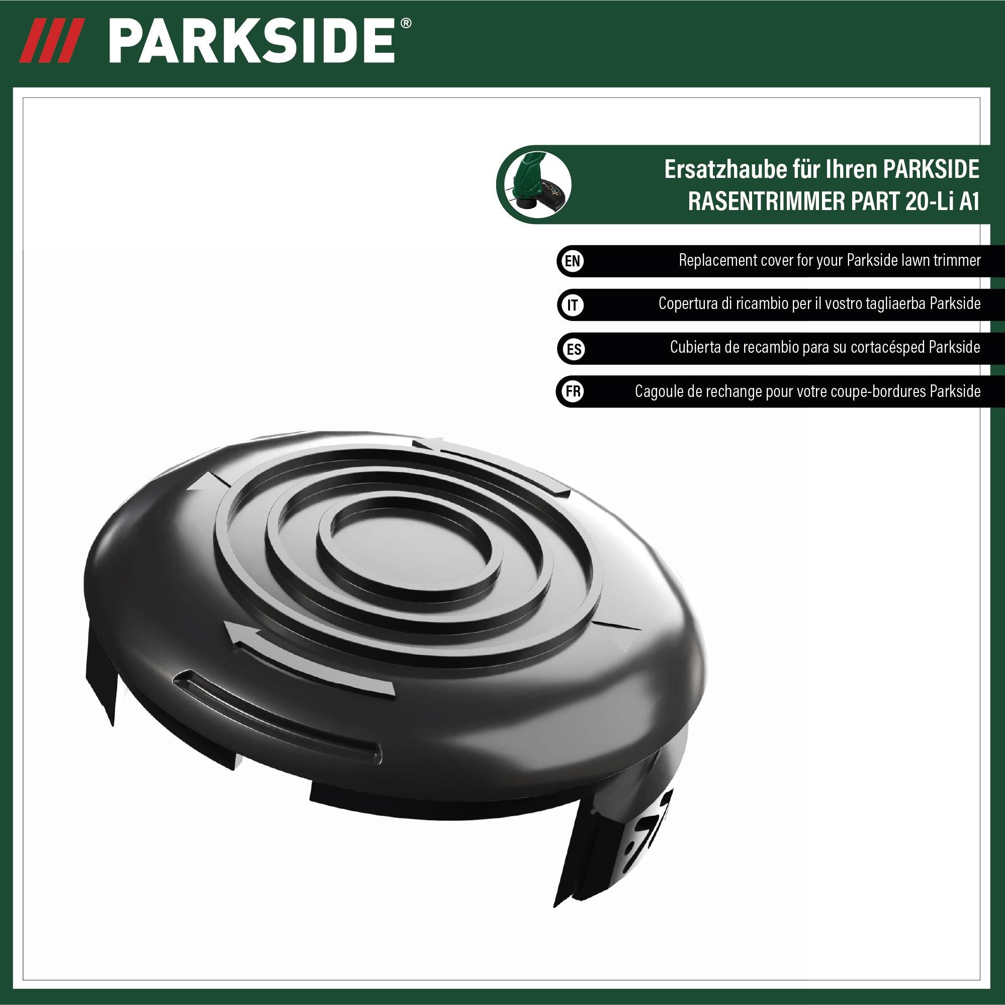Parkside Rasentrimmer-Ersatzspule Original Parkside Spulendeckel für Parkside PART 20-Li A1, (1-St), Für Akku-Rasentrimmer