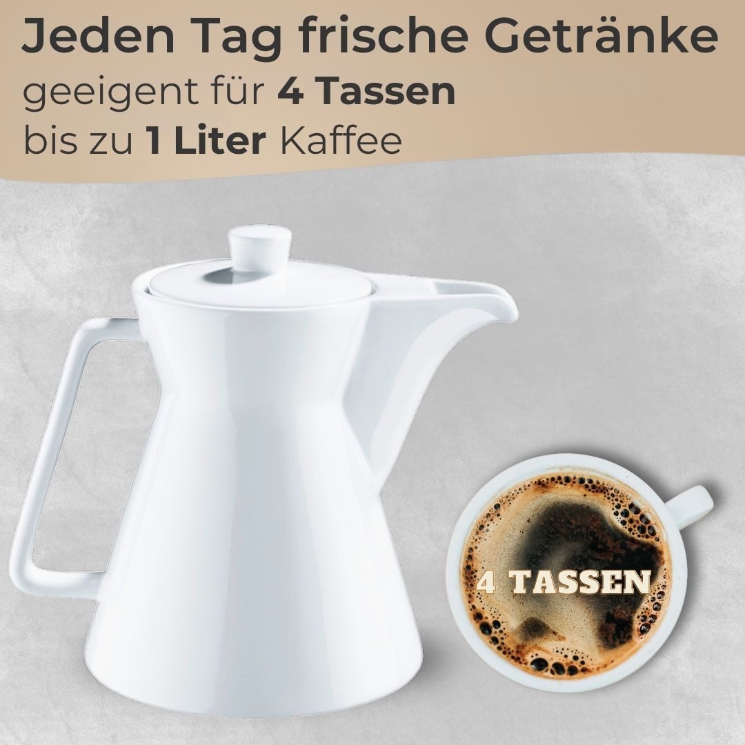 Cilio Kaffeekanne & Filter Größe 4 im Set Vienna, 1 l