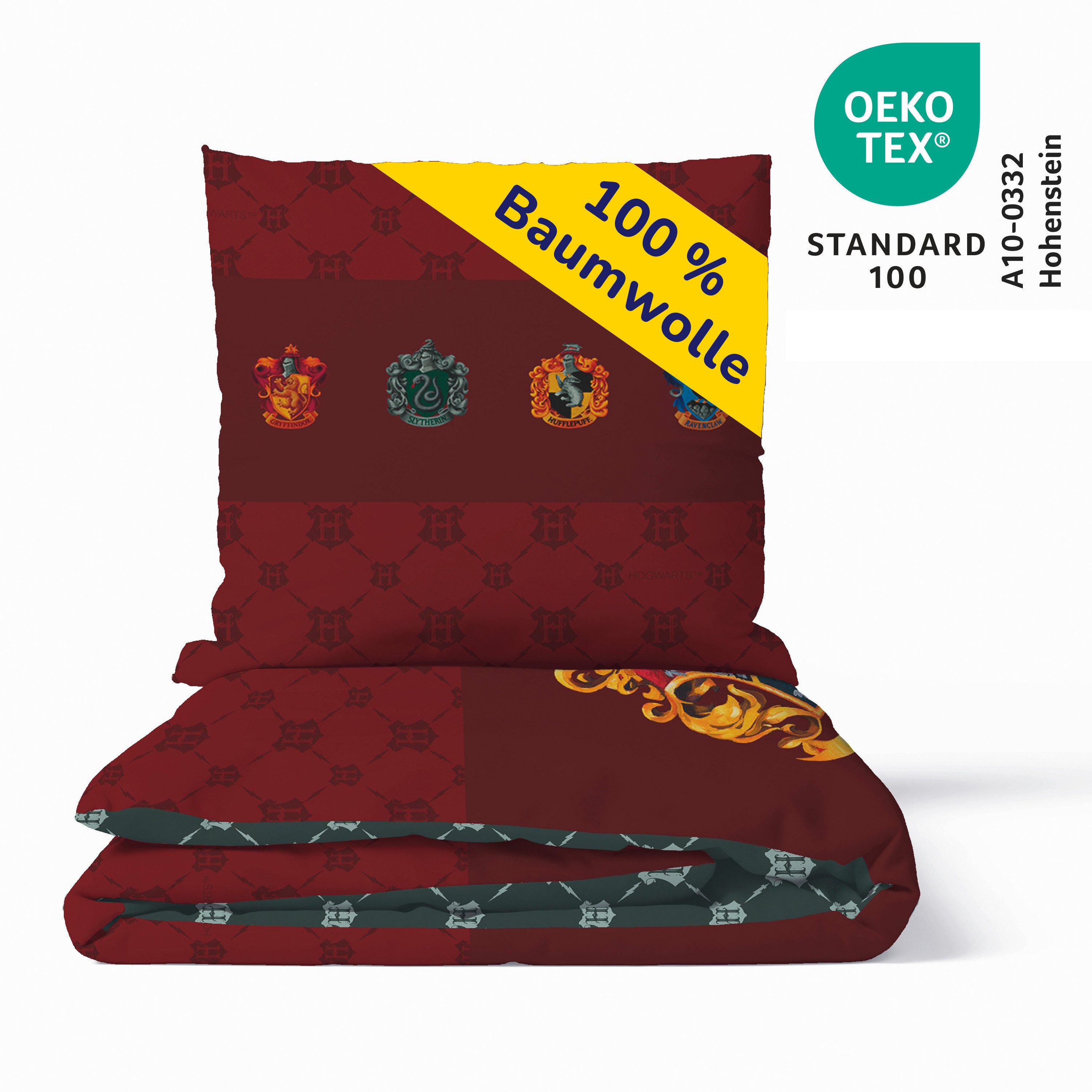 Träumschön Kinderbettwäsche Premium Baumwollbettwäsche 135x200 Harry Potter Design, Baumwolle, 2 teilig