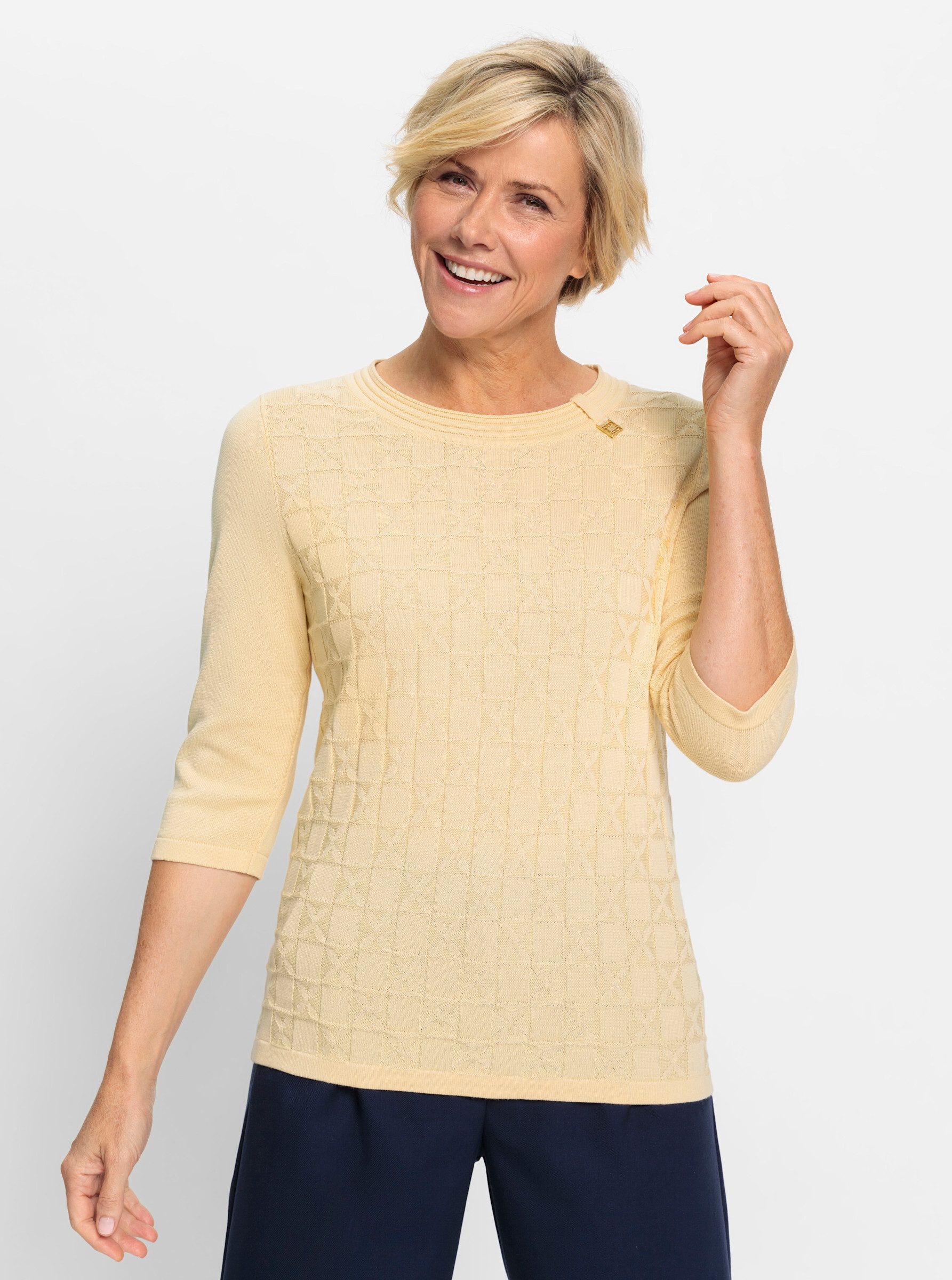 Strickpullover Rundhalspullover