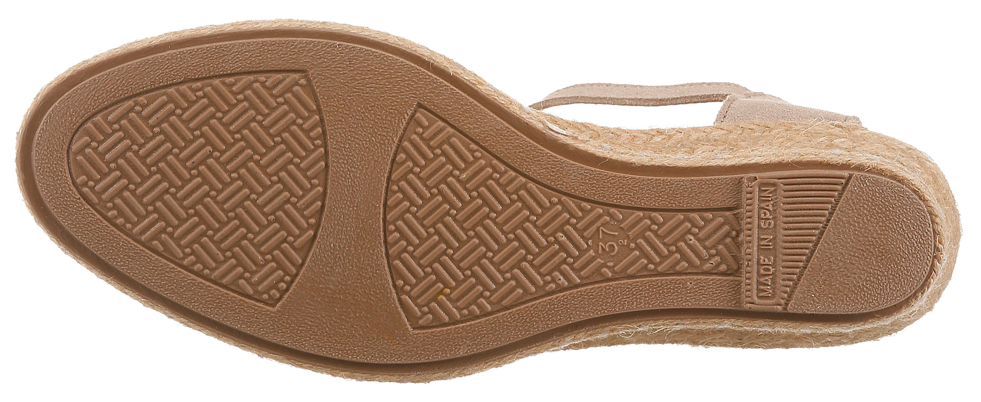 VERBENAS Slingpumps Keilsandalette, Sommerschuh, Urlaubsschuh mit Bastbesatz