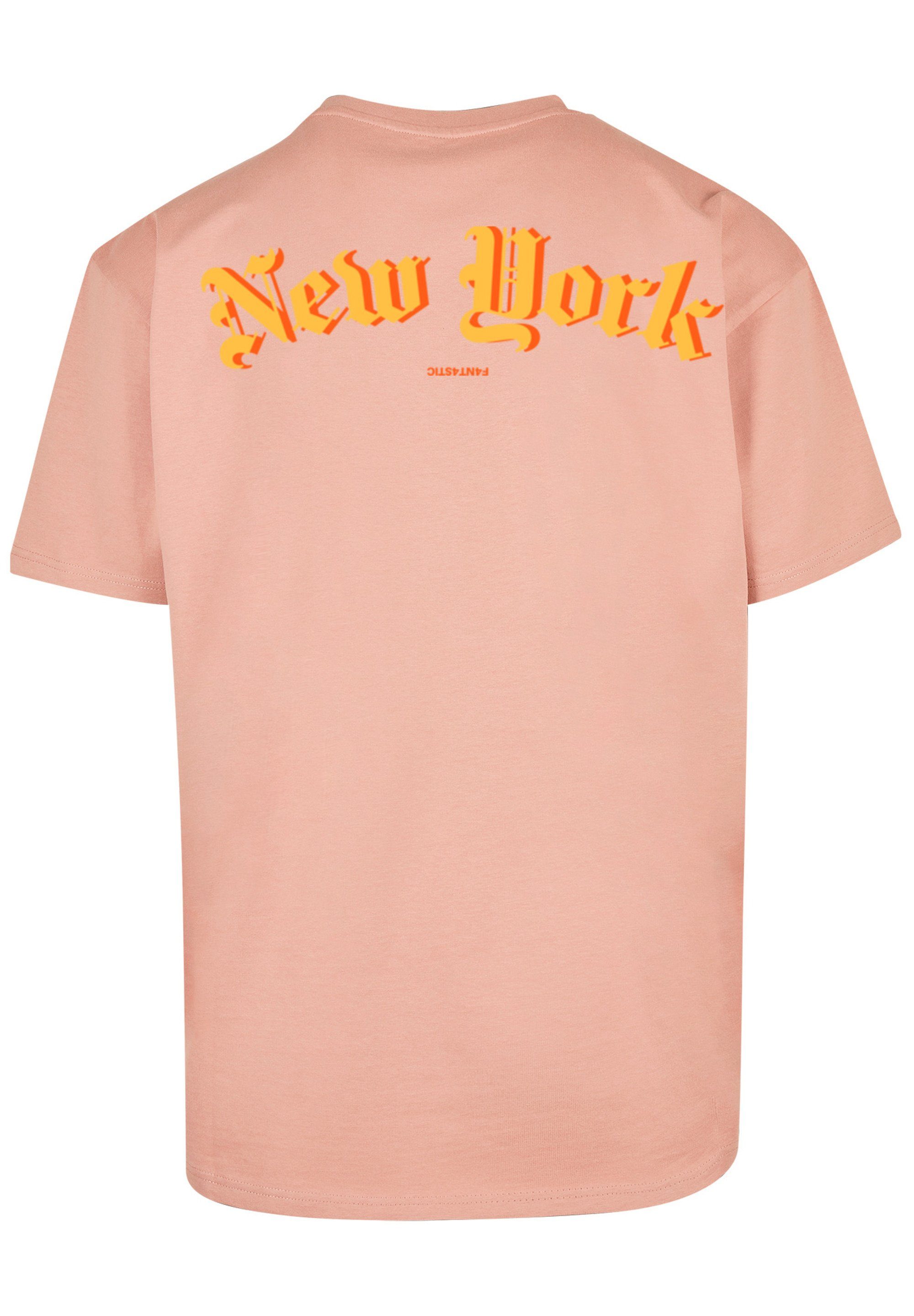 T-Shirt TEE New F4NT4STIC Orange amber Print OVERSIZE York