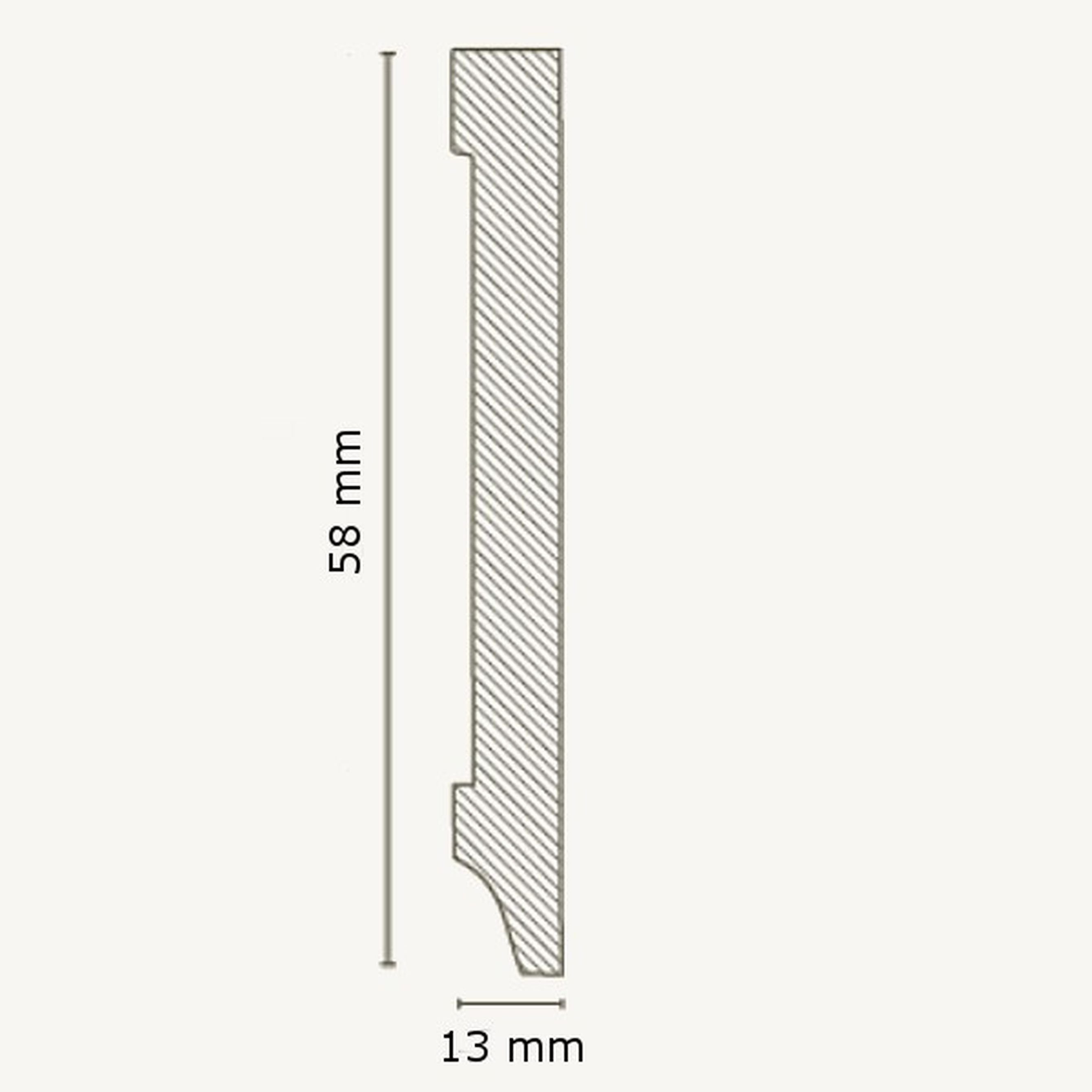 PROVISTON Плінтуси-Aussenecke 13 x 58 x 400 mm Aussenwinkel MDF-Kern foliert Weiß by PROVISTON, 2-St.