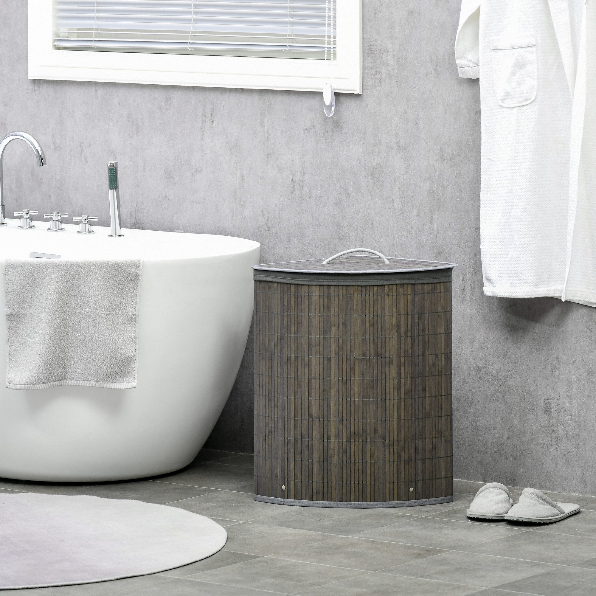 HOMCOM Wäschekorb mit Deckel 55L Laundry günstig online kaufen