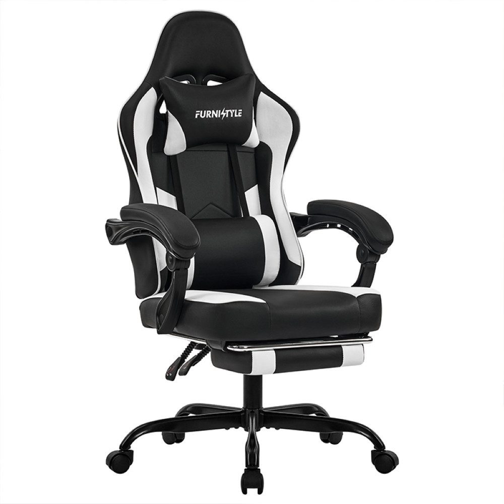 Hellove Gaming-Stuhl Bürostuhl, Gaming-Sessel mit Fußstütze & Lendenstütze, ergonomisch (1 St), mit verstellbaren Armlehnen für Erwachsene & Jugendliche