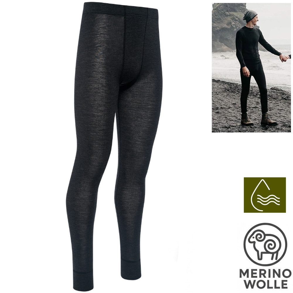 Termozeta Trainingstights Thermowave - Herren Merino dickere WARM Pants Hose, black