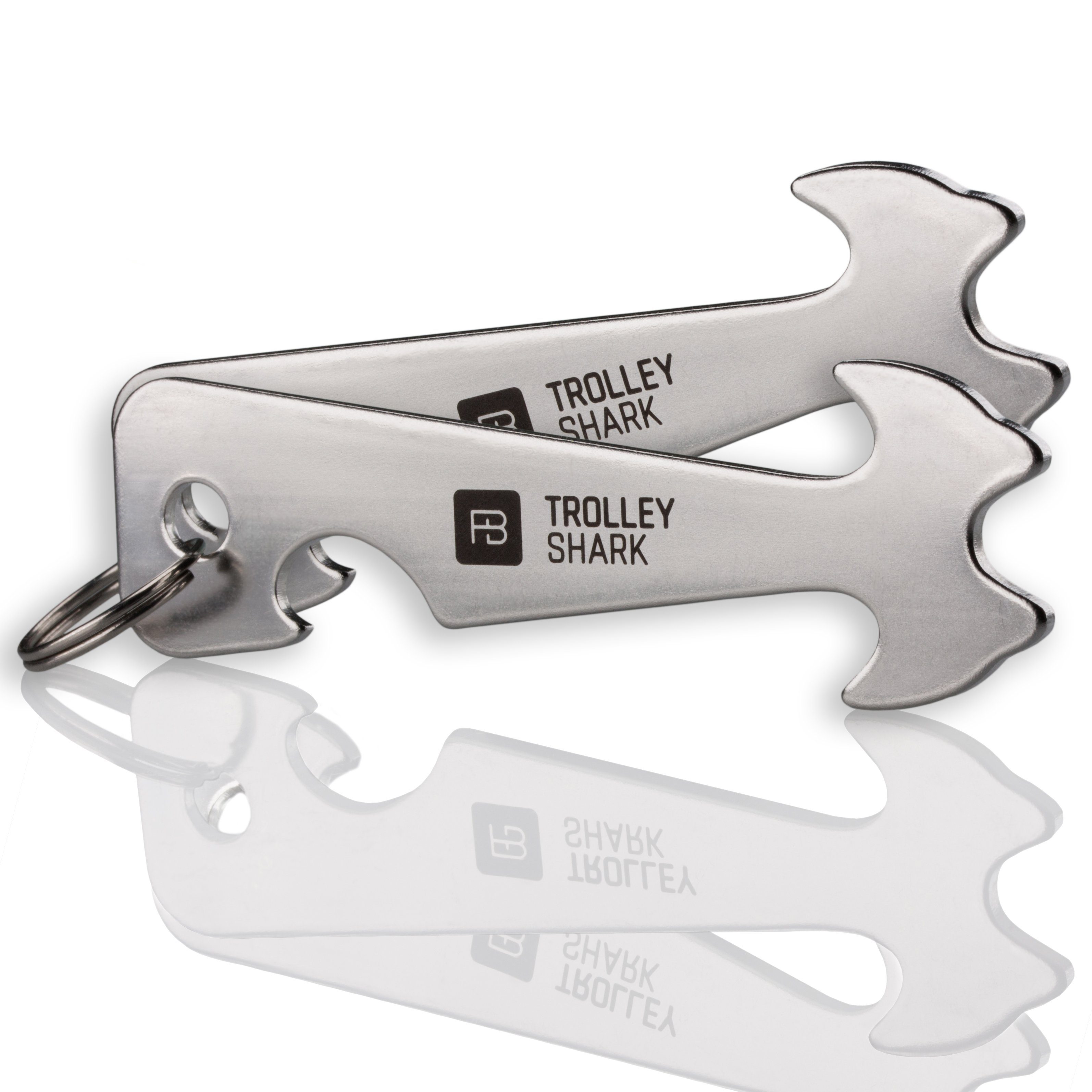 FABACH Schlüsselanhänger Trolley Shark Einkaufswagenlöser - Einkaufswagenchip Einkaufschip (2-tlg)