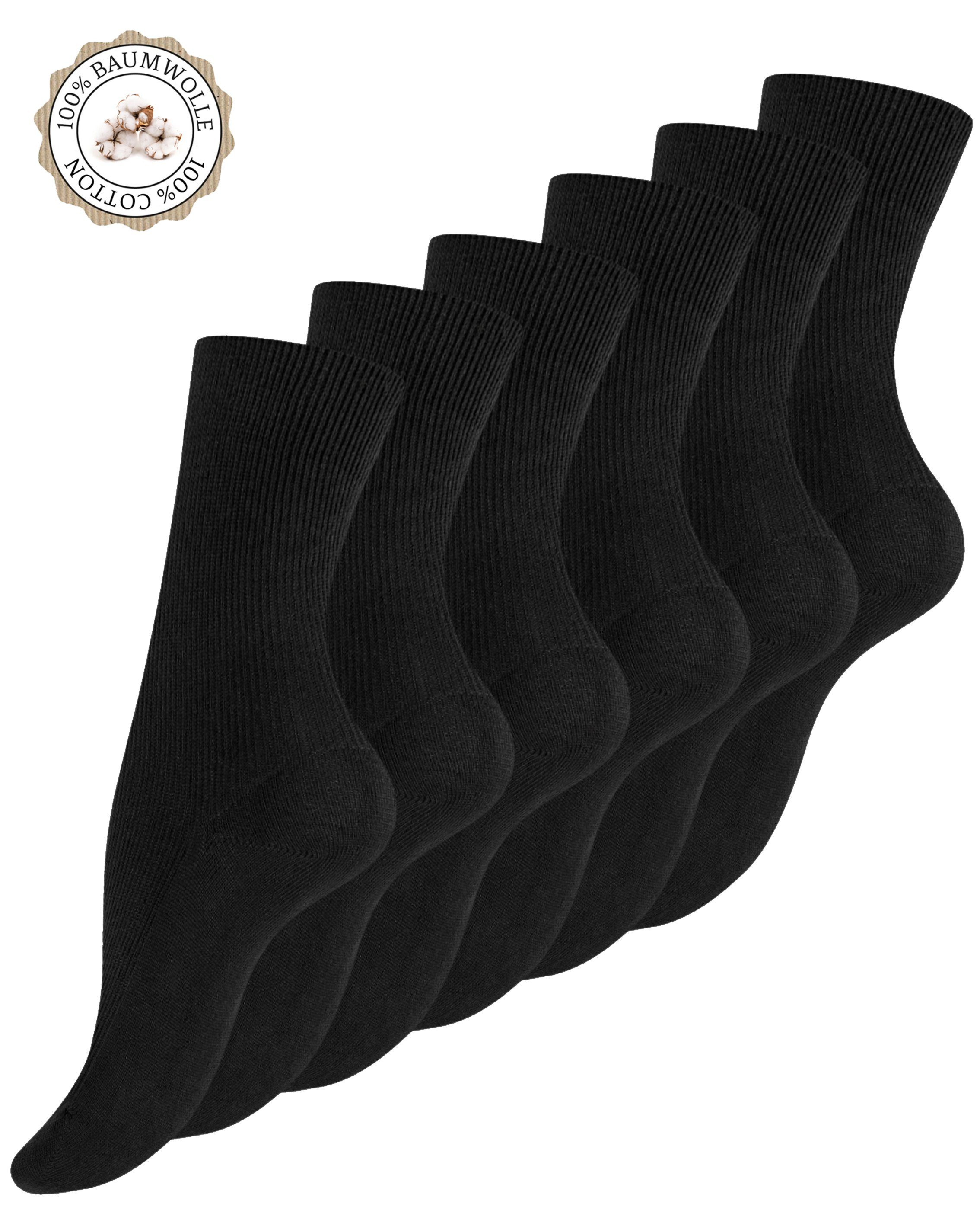 Zehennaht Socken schwarz Handgekettelte (6-Paar) Yenita®