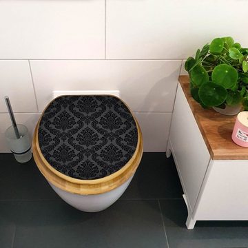 banjado WC-Sitz Bambus2 Motiv Black Deluxe (umweltfreundliches Material, integrierte Absenkautomatik), 44 x 38 x 5 cm