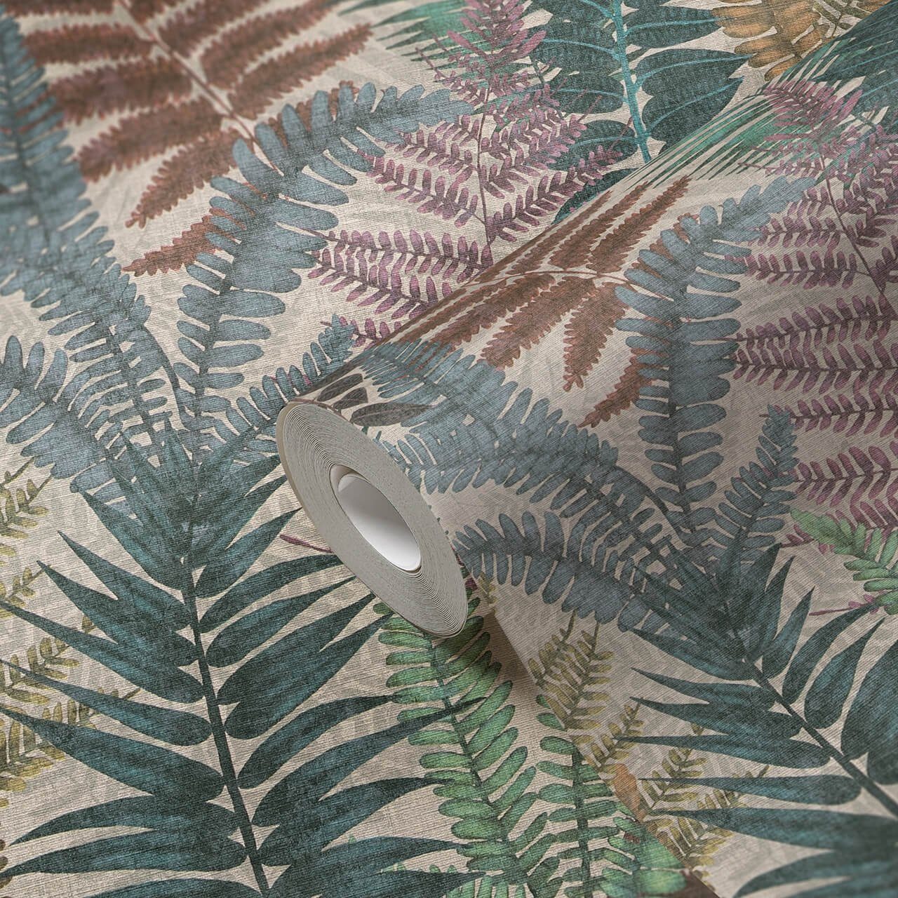 KUNSTLOFT lichtbeständige Vliestapete Tapete in m, natur Foliage Design Fame bunt, 0.53x10.05 matt,