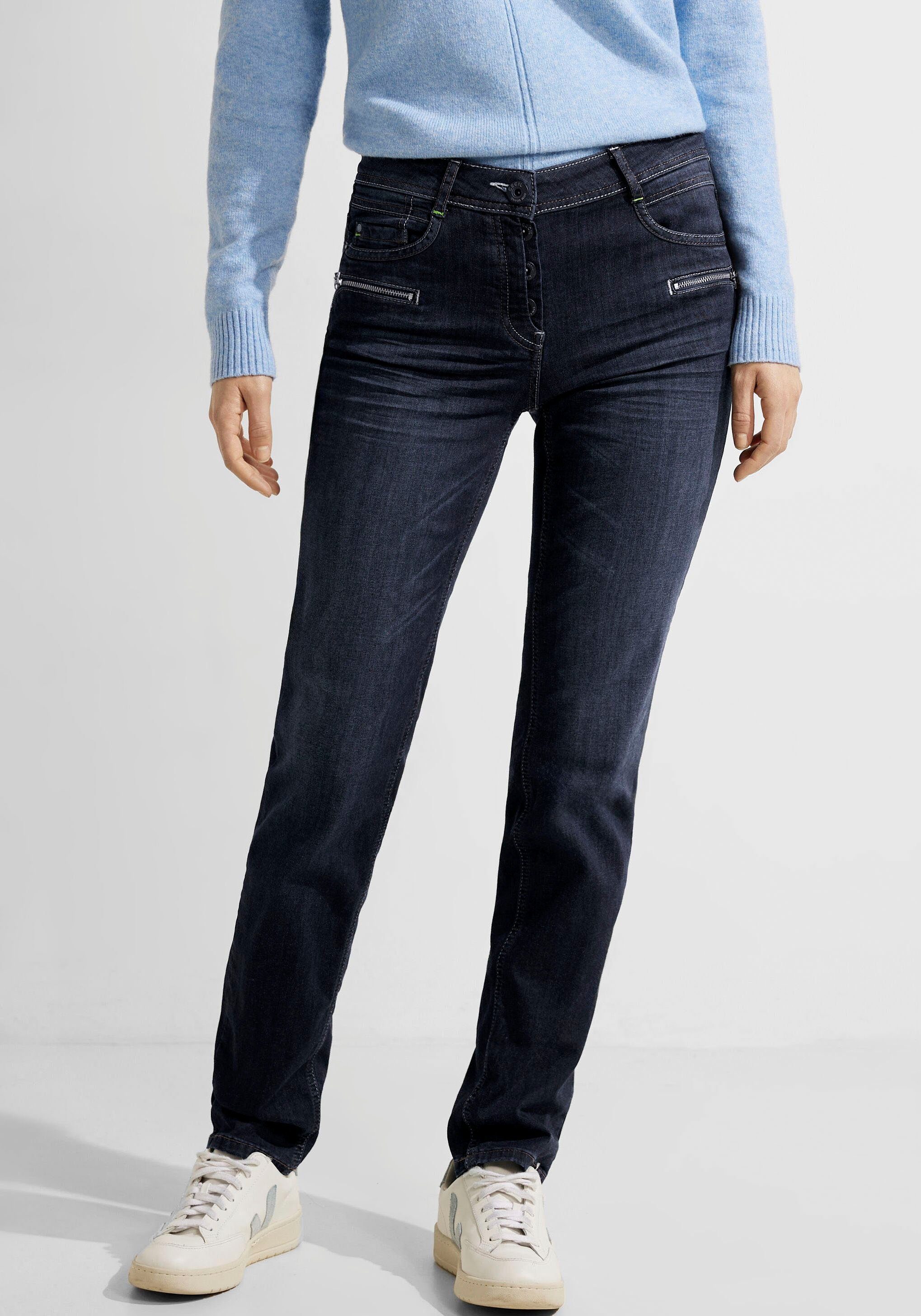 mit Zipperdetails Cecil 5-Pocket-Jeans