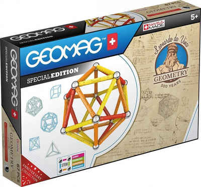 Geomag™ Magnetspielbausteine »GEOMAG SPECIALEDITION - Leonardo Magnetische Geometrie - Leonardo Da Vinci - 67-teilige - Box Lernspielzeug für Kinder«, (Packung, Bausteine)