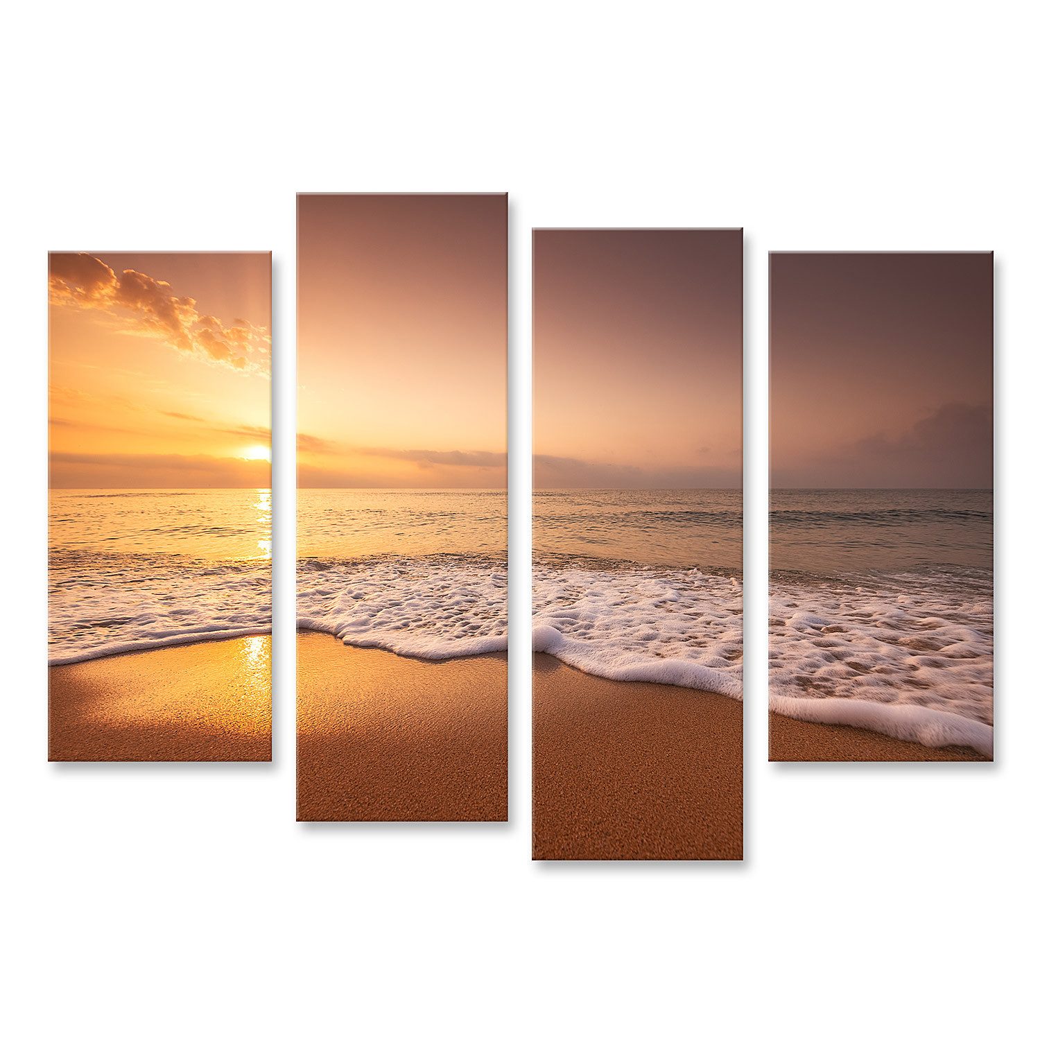 Leinwandbild Goldener Sonnenaufgang Über Dem Meer Bilder