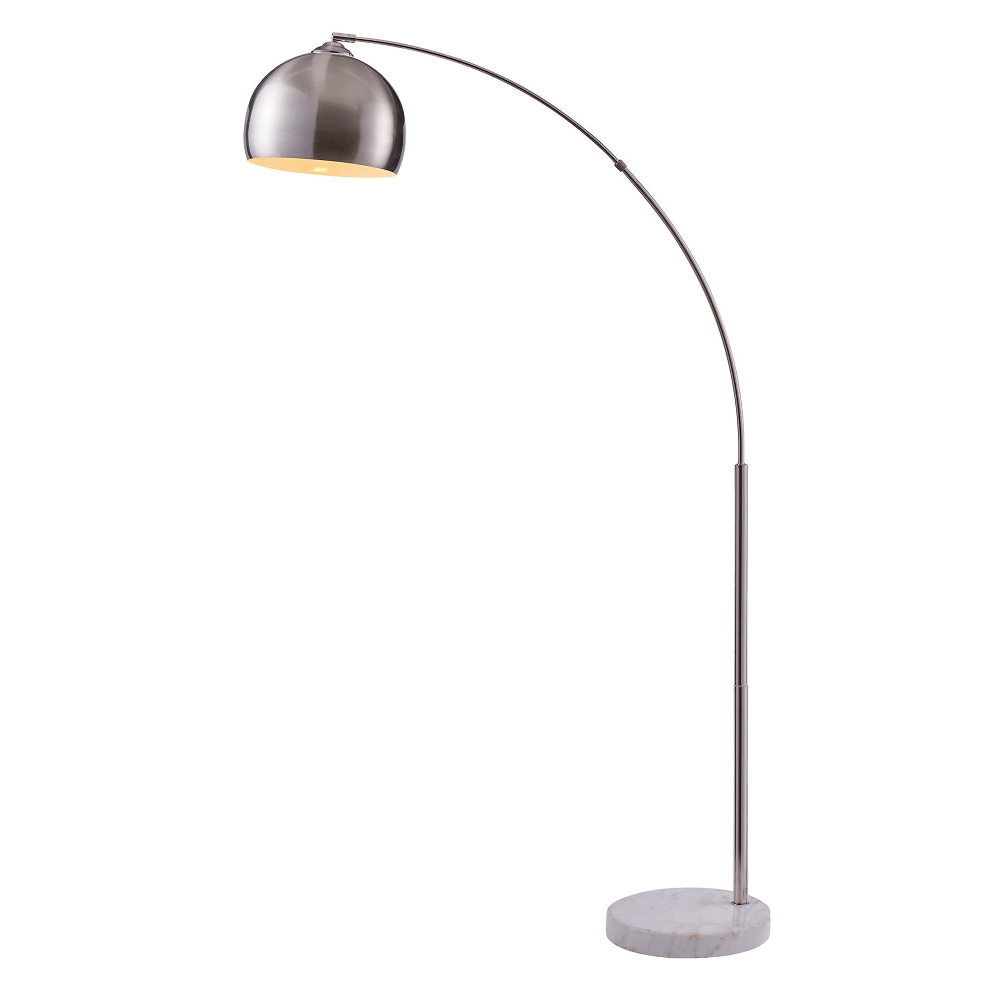 Teamson Home Bogenlampe Gebogene Stehlampe aus Metall mit Marmorimitat-Sock günstig online kaufen