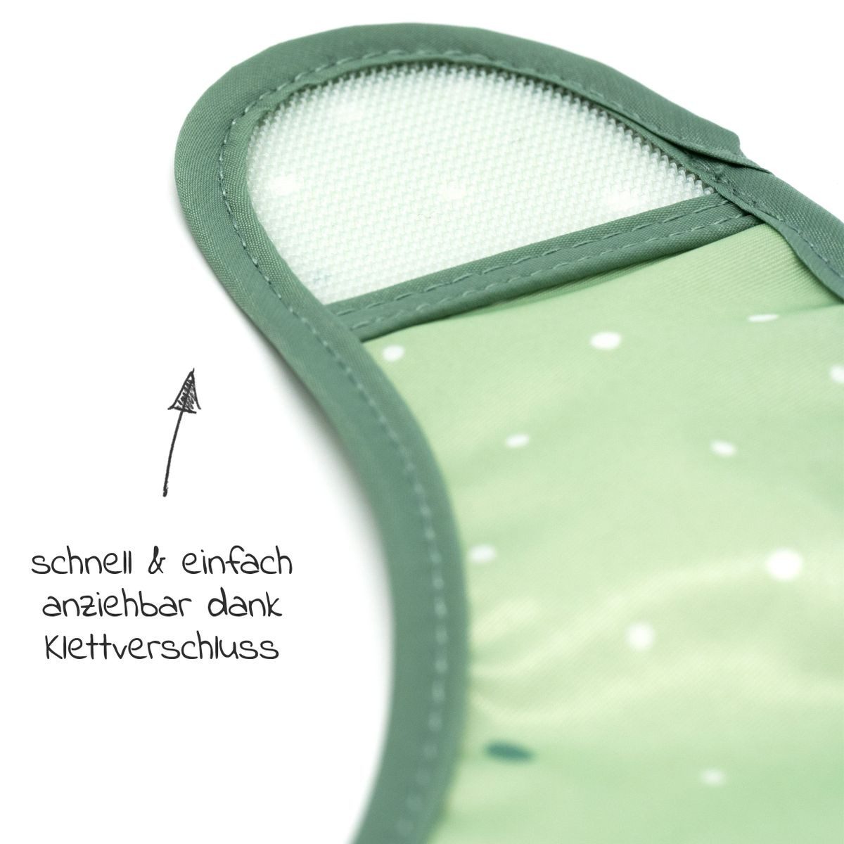 MiaMia Lätzchen Grün, (5-St), 5 x Baby Lätzchen ärmellos mit Auffangschale und Klettverschluss