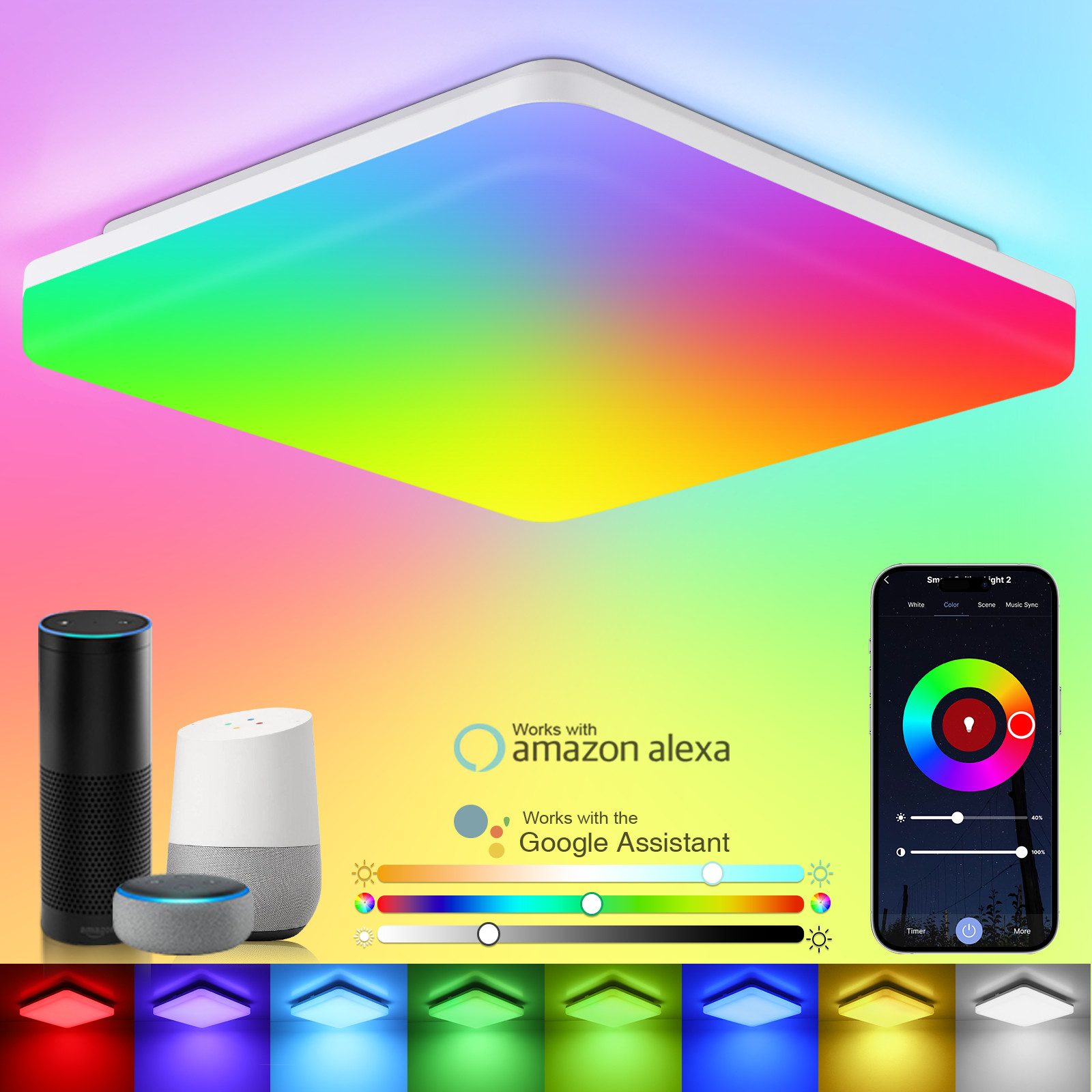 Oraymin Deckenleuchte Smartes RGB Deckenlampe LED günstig online kaufen