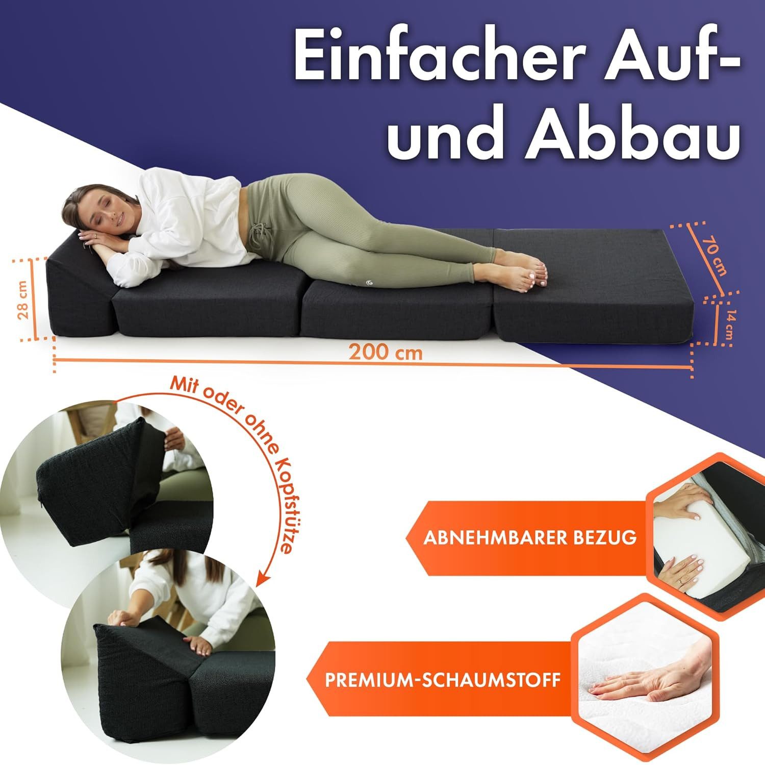 Klappmatratze Schlafsessel mit Bettfunktion Klappbar, Klappsessel günstig online kaufen