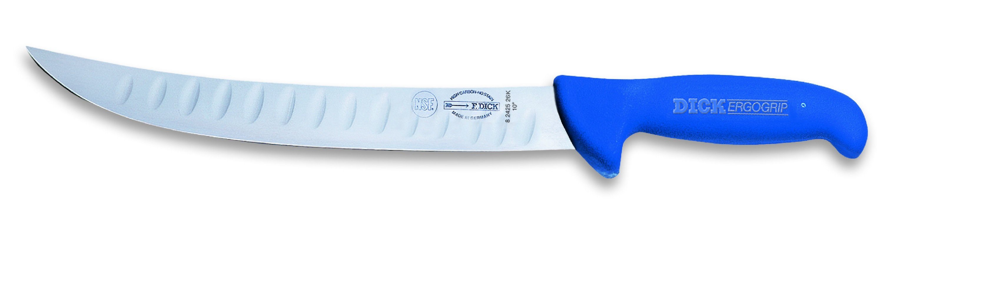 Zubereitungsmesser DICK ERGOGRIP Zerlegemesser Kullenschliff blau 26 cm 8242526K