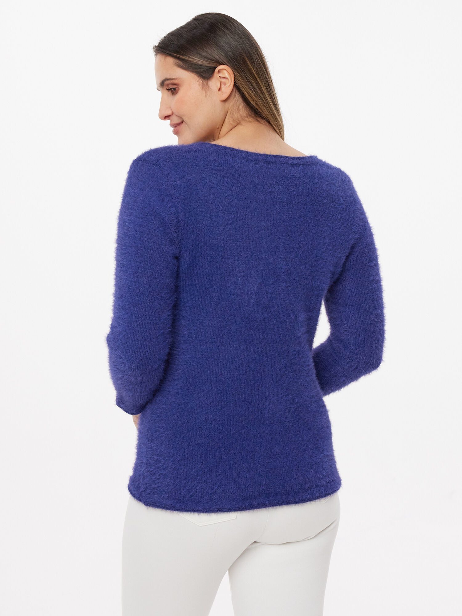 Christian Materne 3/4 Arm-Pullover Pullunder Figurbetont in Flauschgarn