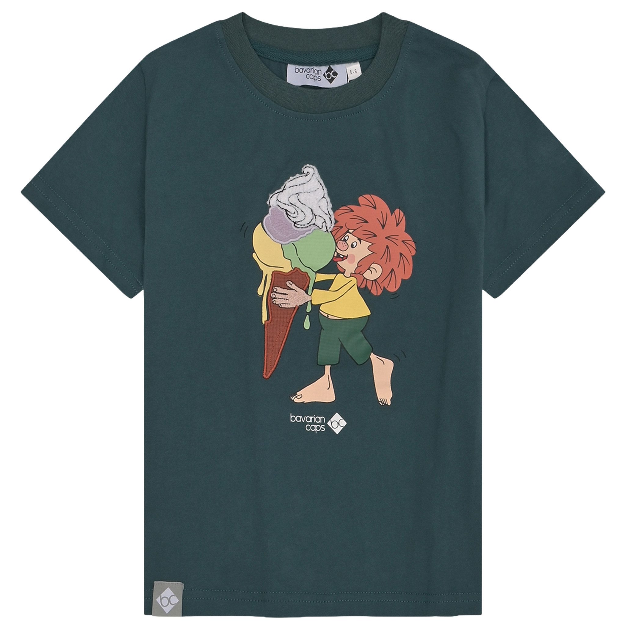 Bavarian Caps T-Shirt Bavarian Caps T-Shirt "Pumuckl Eiscreme" - dunkelgrün (Kinder) (T-Shirt, T-Shirt)