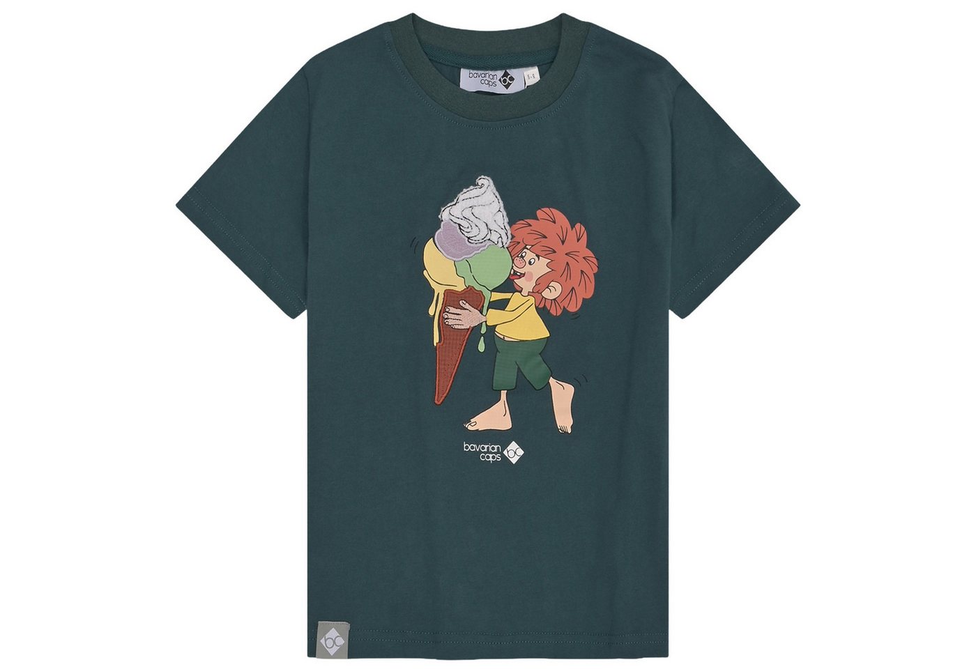 Bavarian Caps T-Shirt Bavarian Caps T-Shirt "Pumuckl Eiscreme" - dunkelgrün (Kinder) (T-Shirt, T-Shirt)