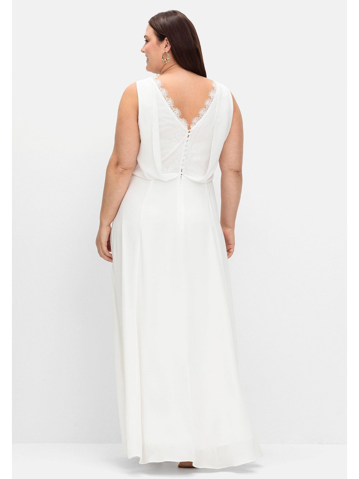 Sheego Abendkleid Große Größen mit floraler Spitze und Chiffon