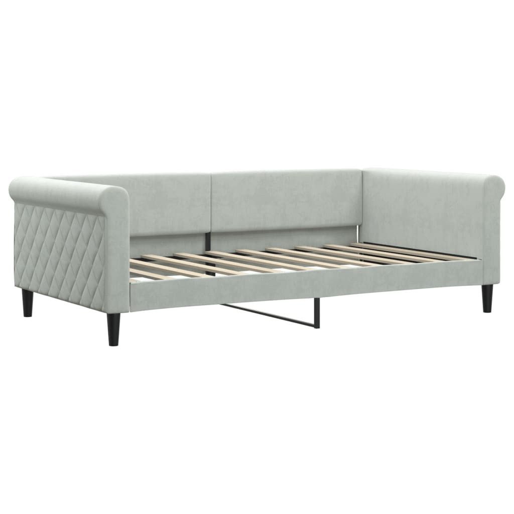 vidaXL Bett Tagesbett Hellgrau 100x190 cm Samt