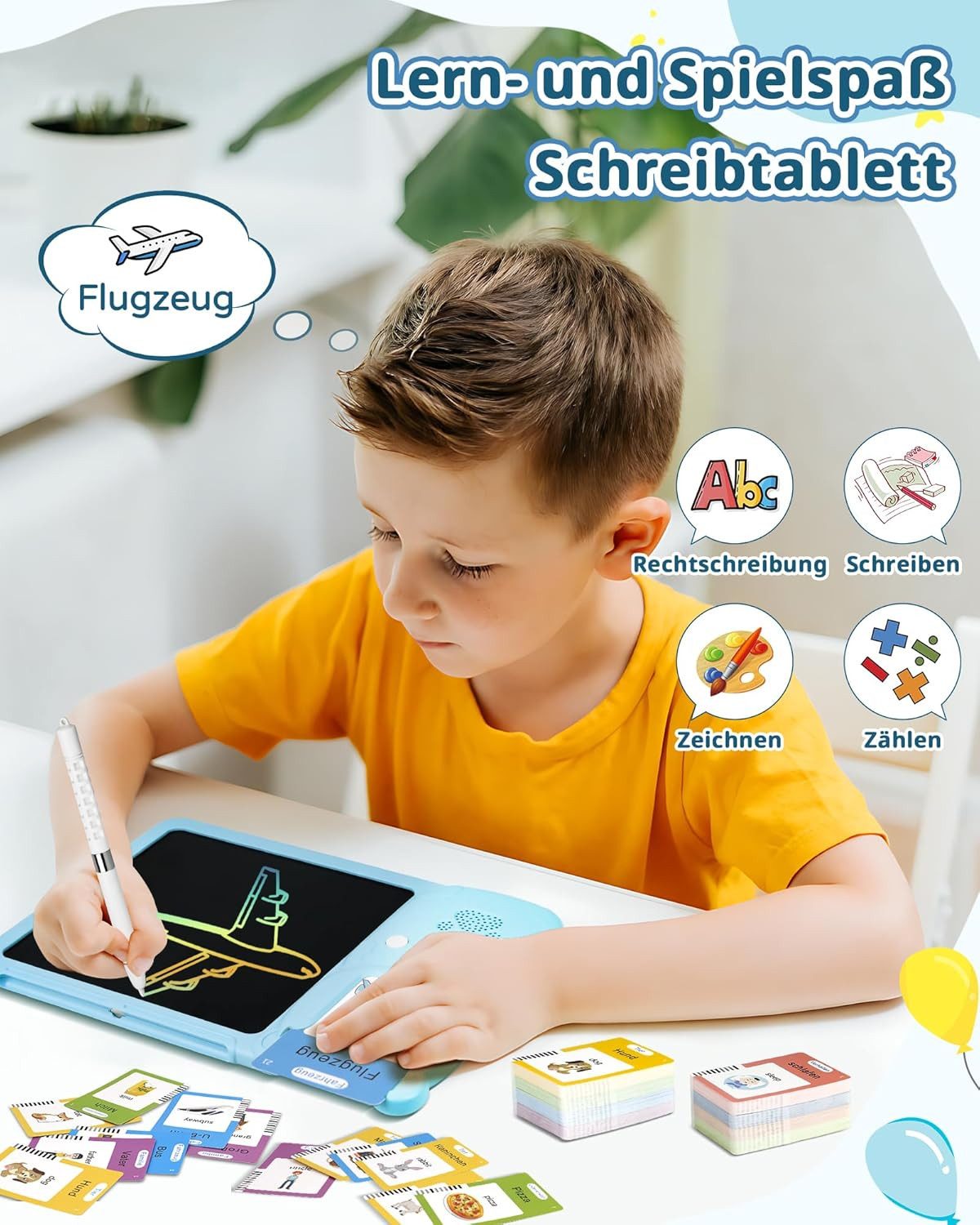 Toomoke Lernspielzeug Sprechende Lernkarten, Sprachlernspielzeug für Kinder (Schreiblernspielzeug, Vokabeltrainer für Deutsch und Englisch), 510 Wörter, 192 Kar – Bild 5 von 5