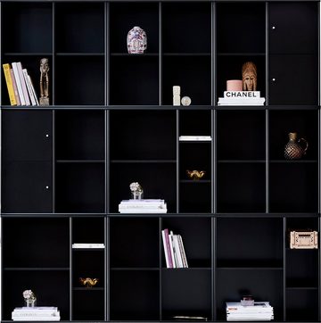Hammel Furniture Bücherregal Mistral Kubus, Kombination aus 9 Modulen, mit 2 Türenset, Breite 207cm