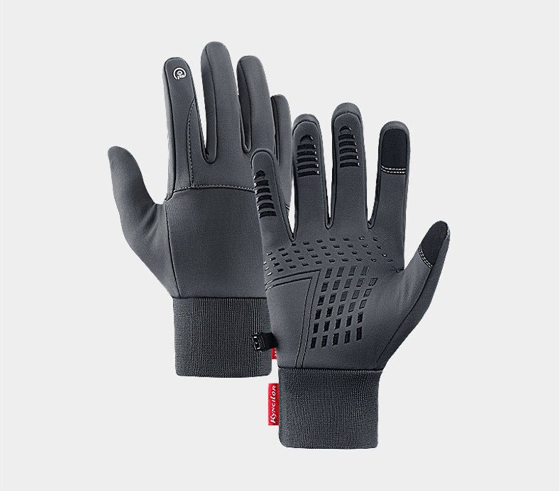 XDeer Fahrradhandschuhe Handschuhe Touchscreen Sporthandschuhe Warme Winddichte Gloves rutschfeste Gloves für Fahrrad Laufen Radfahren Wandern Trekking Grau