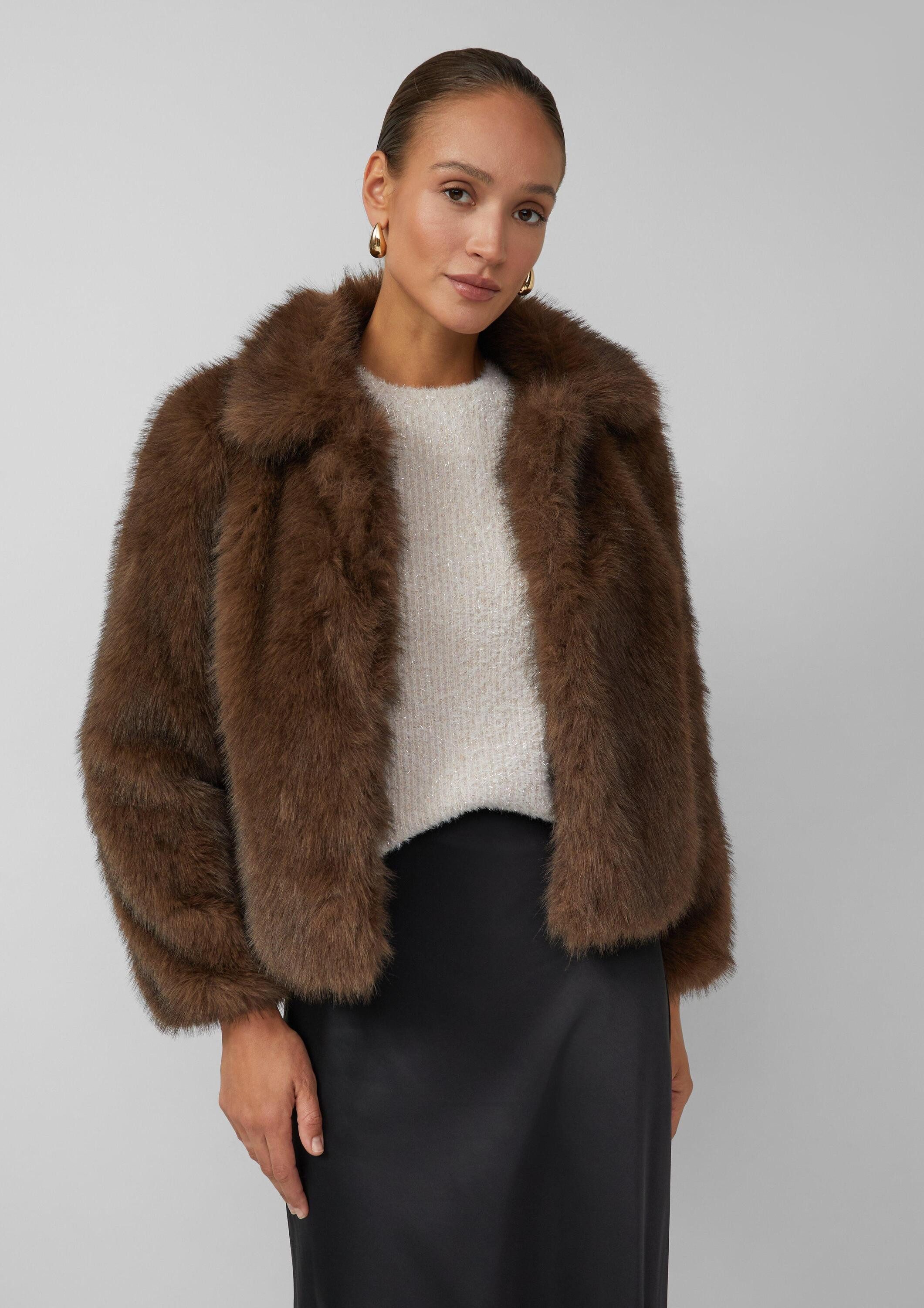 s.Oliver Funktionsjacke Outdoor-Jacke Gefütterte Jacke aus Webpelz günstig online kaufen