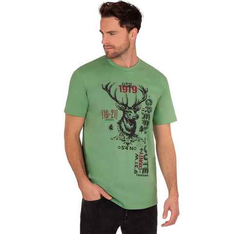 Trigema T-Shirt TRIGEMA T-Shirt in Öko-Qualität mit Hirsch-Motiv (1-tlg)