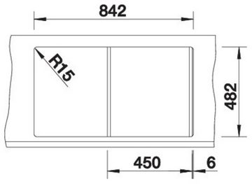 Blanco Edelstahlspüle TIPO 45 S, eckig, 50/86 cm, (1 St), zum wechselseitigen Einbau geeignet