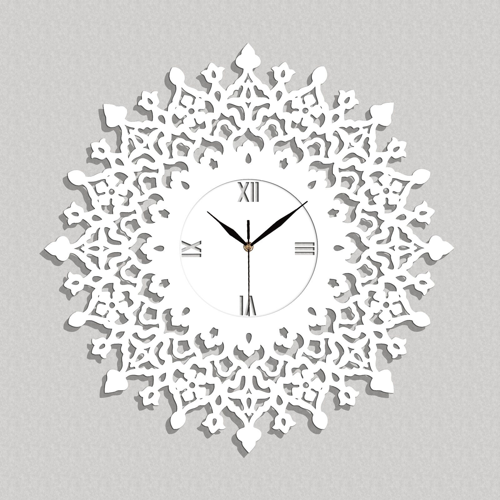 ORNAMENTI Wanduhr Boho Stil,grosse, Mandala, Rosette,Blume, hingucker, holz, 3 Grossen (Handmade, Yoga, ohne Ticken, Ornament, Wanddeko, Holzdeko)