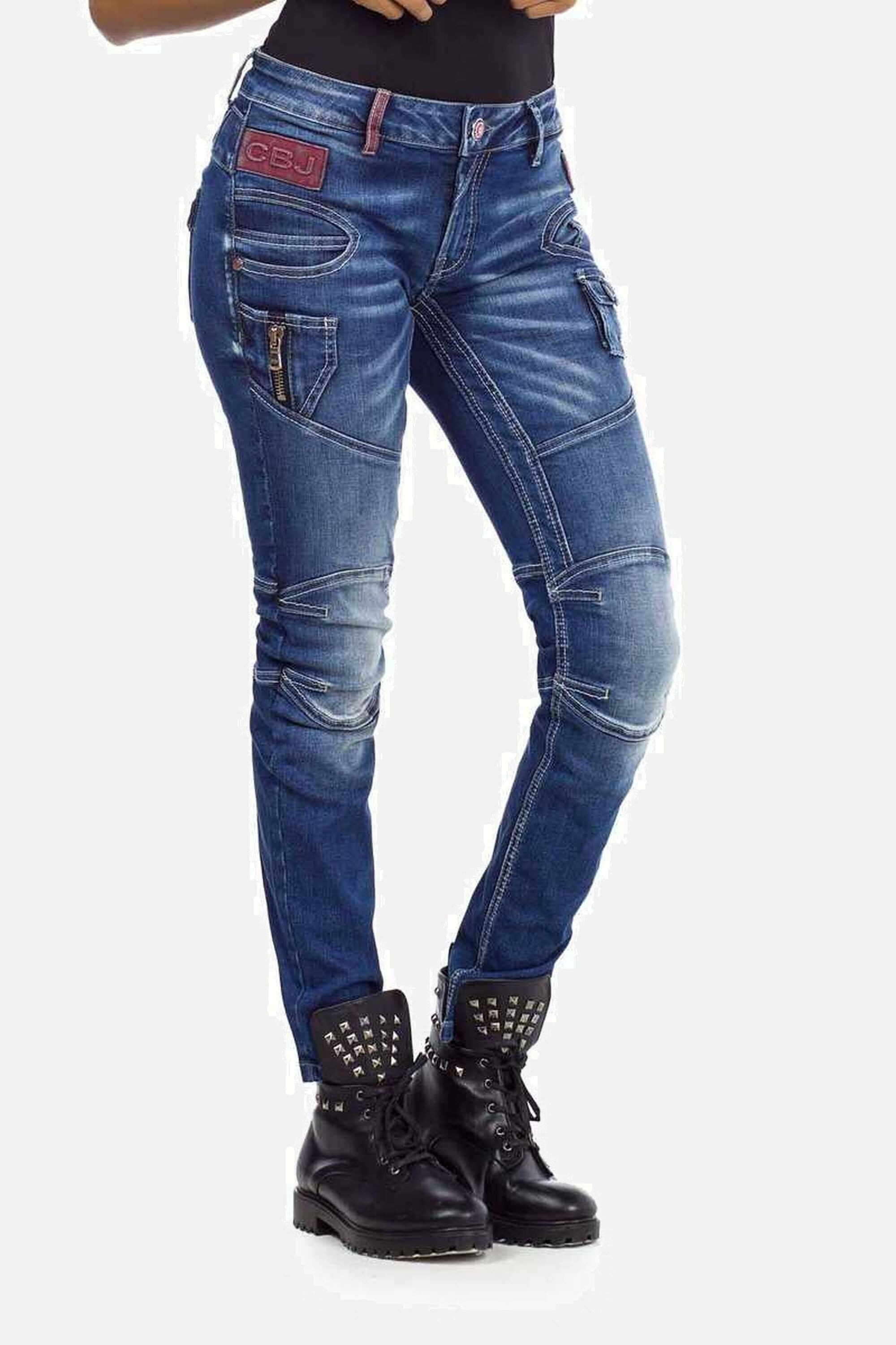 Cipo & Baxx Slim-fit-Jeans Jeans mit modischen Ziernähten, WD358